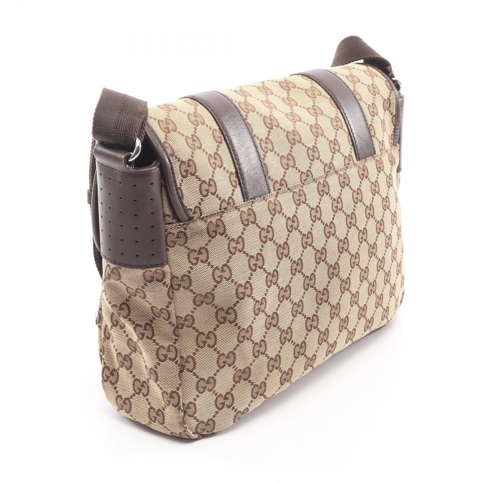 Gucci Gucci Gucci GG Canvas Leather Shoulder Bag Textile Shoulder Bag 145859 DUTY FREE for USA Size ONE SIZE - 2 Thumbnail