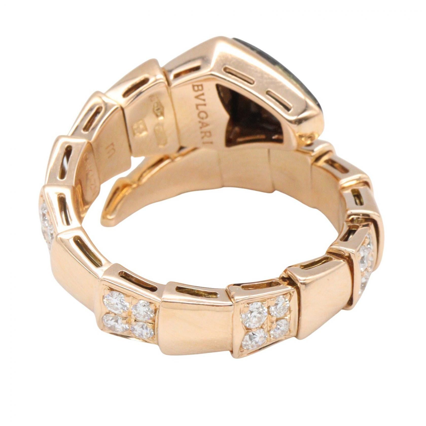 Bvlgari Bvlgari Bvlgari Serpenti Au750 Pink Gold Onyx Diamond Ring Size 12.5 Precious Metal Ring DUTY FREE for USA Size ONE SIZE - 3 Thumbnail