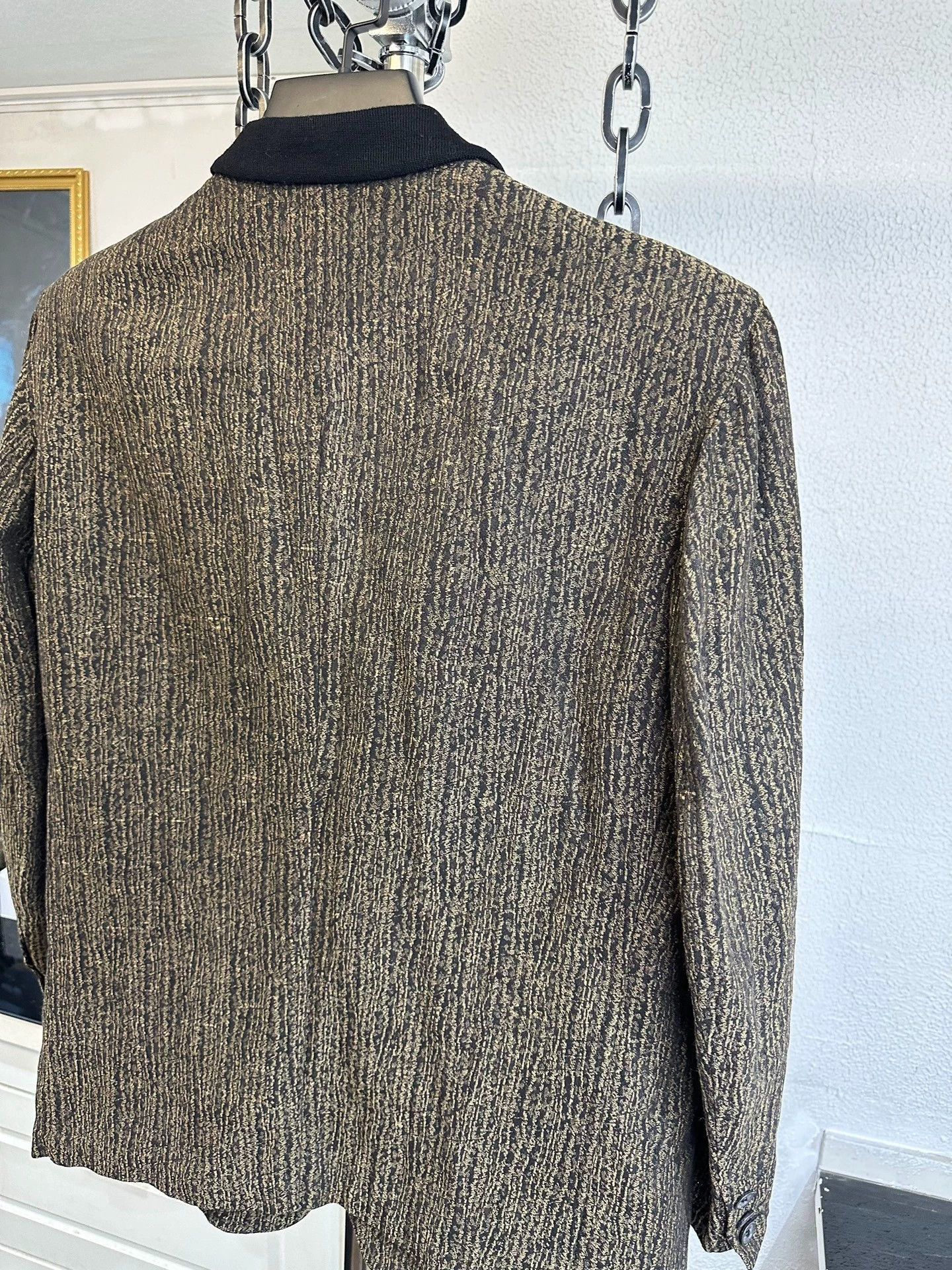 Yohji Yamamoto 80s Textured Stripe Suit Jacket Size US M / EU 48-50 / 2 - 5 Thumbnail