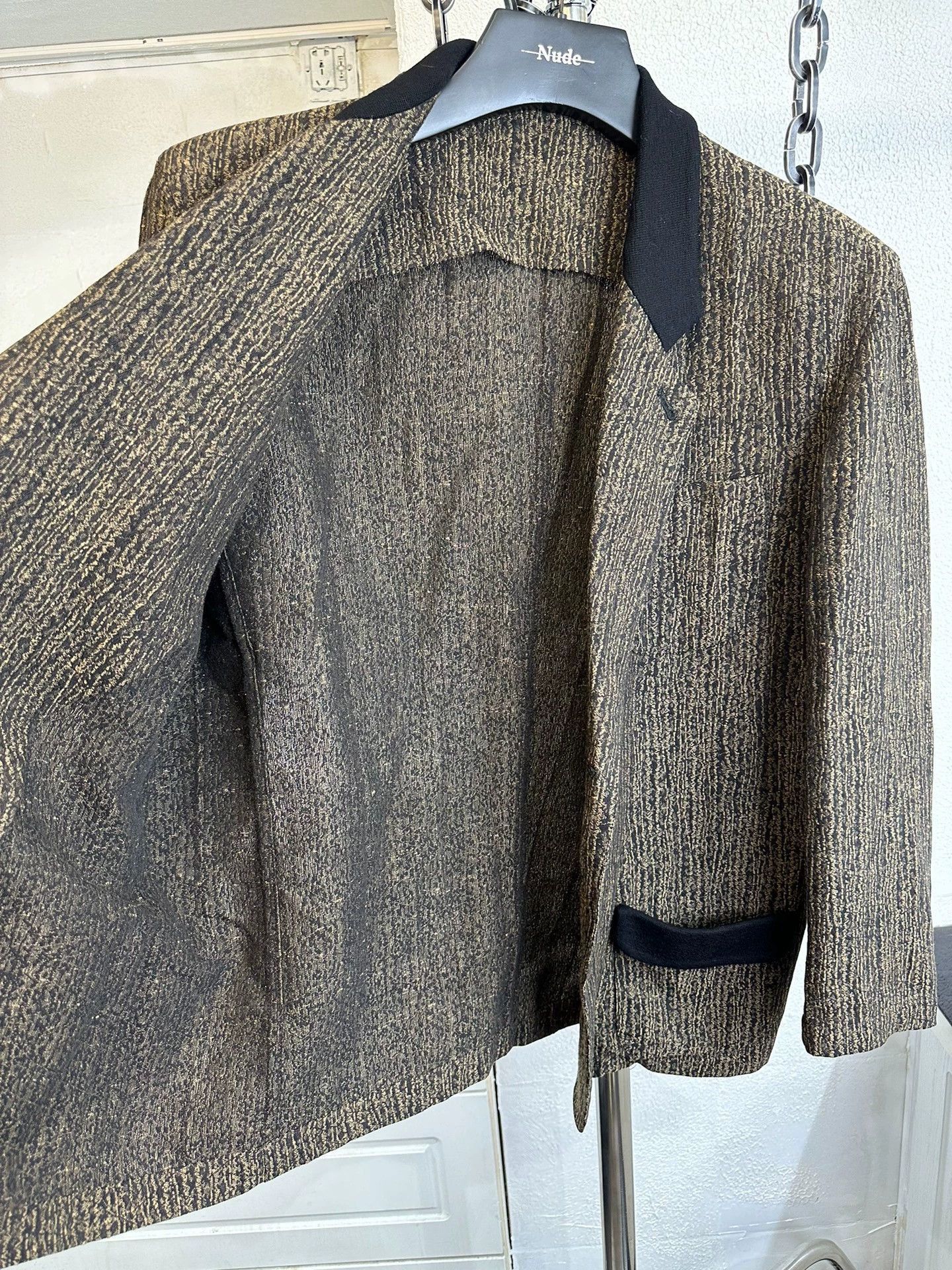 Yohji Yamamoto 80s Textured Stripe Suit Jacket Size US M / EU 48-50 / 2 - 9 Thumbnail