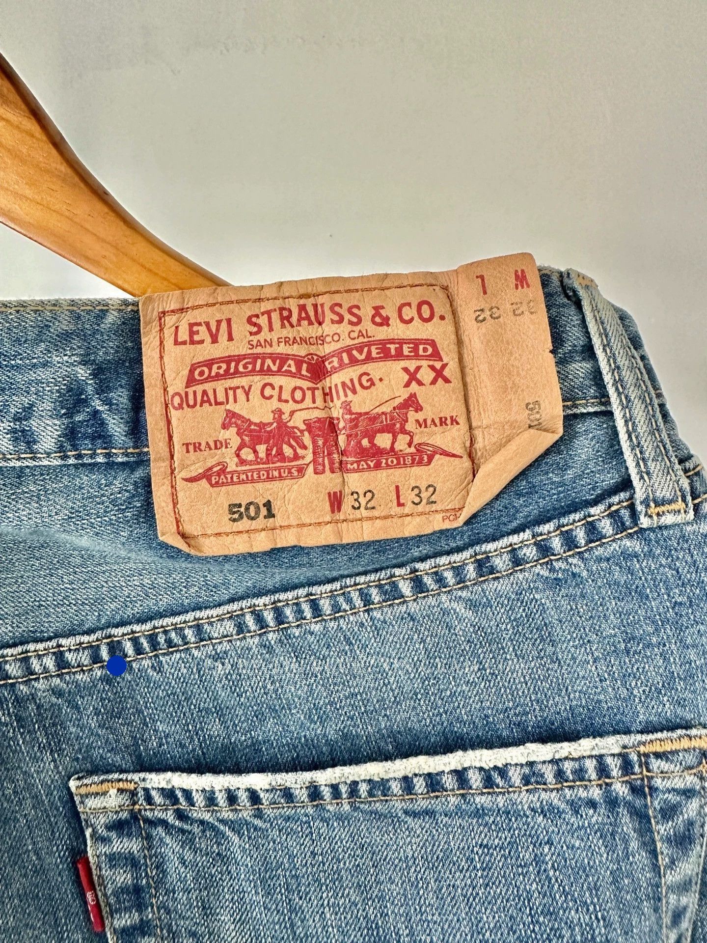 Levi's Classic Blue Denim 501s in Size 32 Size US 32 / EU 48 - 6 Thumbnail
