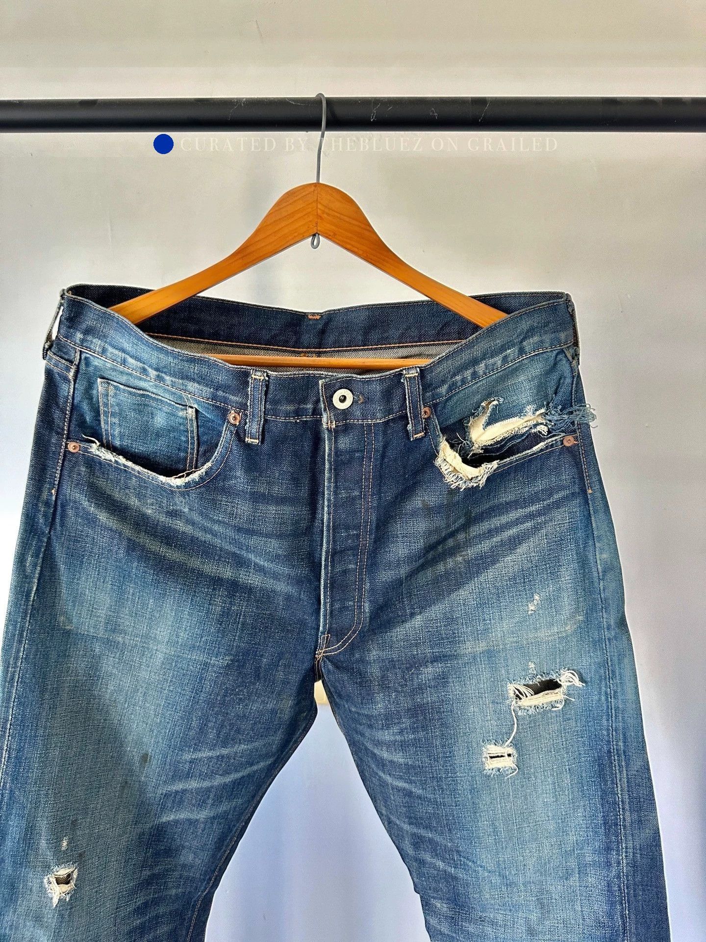 Levi's Distressed Blue Jeans - Size 36 Size US 36 / EU 52 - 2 Thumbnail