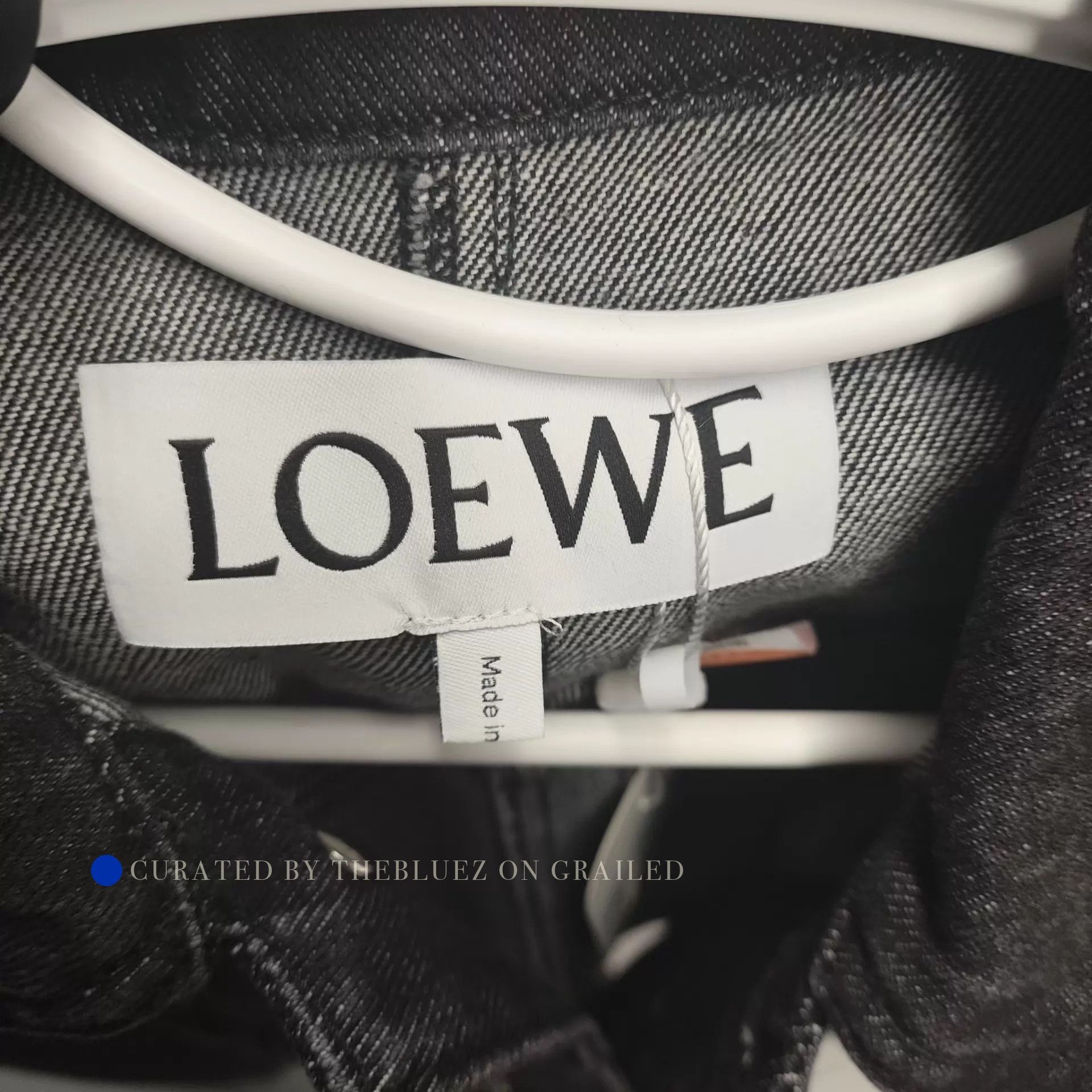 Loewe Black Denim Jacket with Leather Patch Size US XS / EU 42 / 0 - 3 Thumbnail