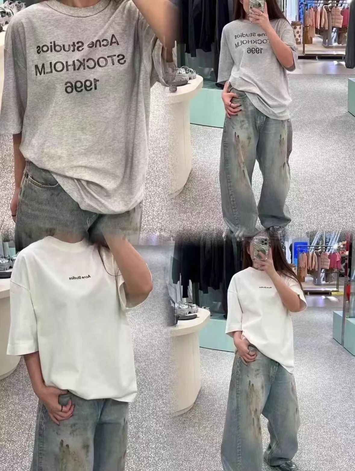 Acne Studios Distressed Gray Short Sleeve Tee in XS Size US XS / EU 42 / 0 - 6 Thumbnail