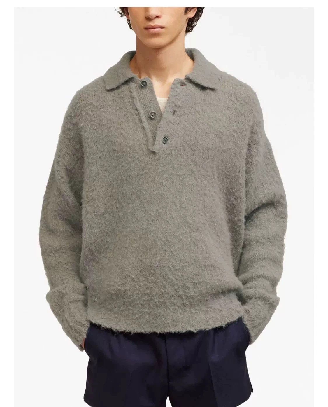 AMI Cozy Gray Wool Blend Knit Pullover Size US XL / EU 56 / 4 - 9 Thumbnail