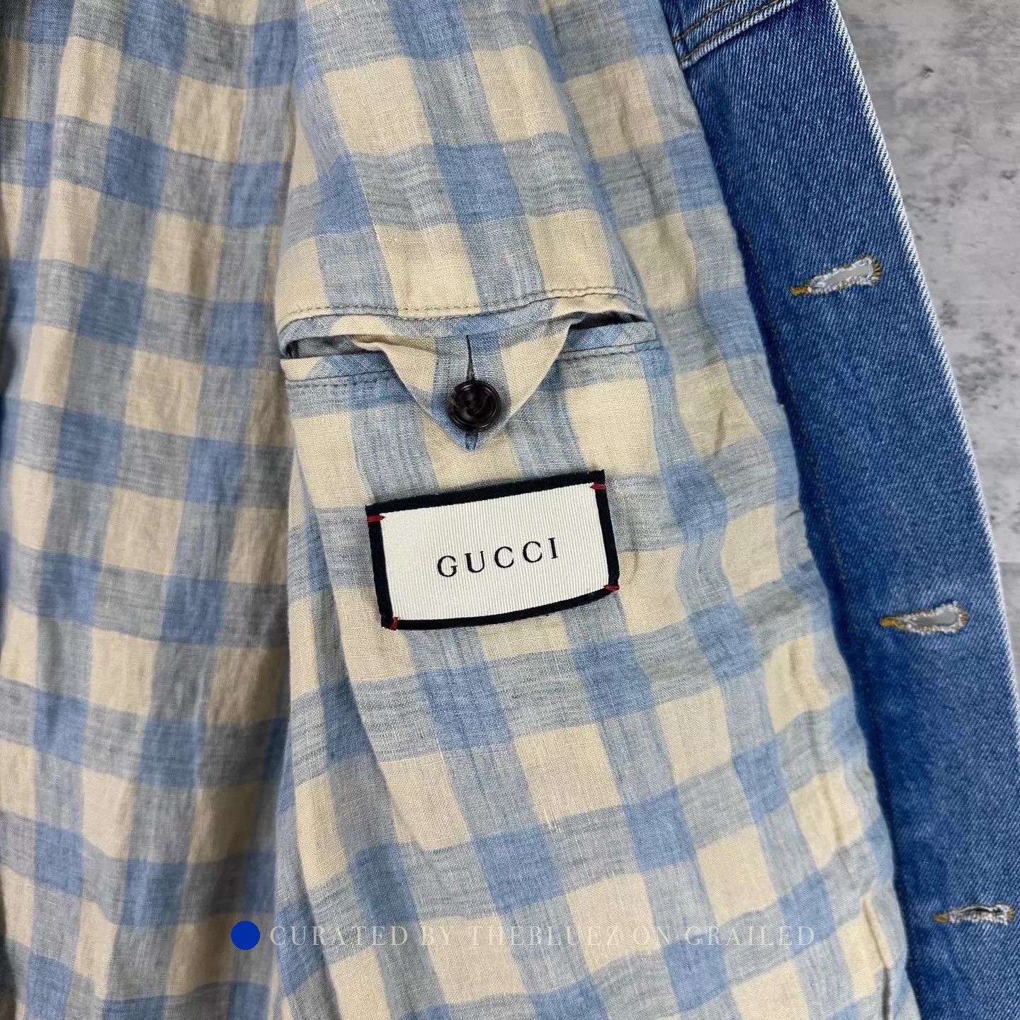 Gucci Logo Embroidered Denim Jacket in Blue Size US M / EU 48-50 / 2 - 6 Thumbnail