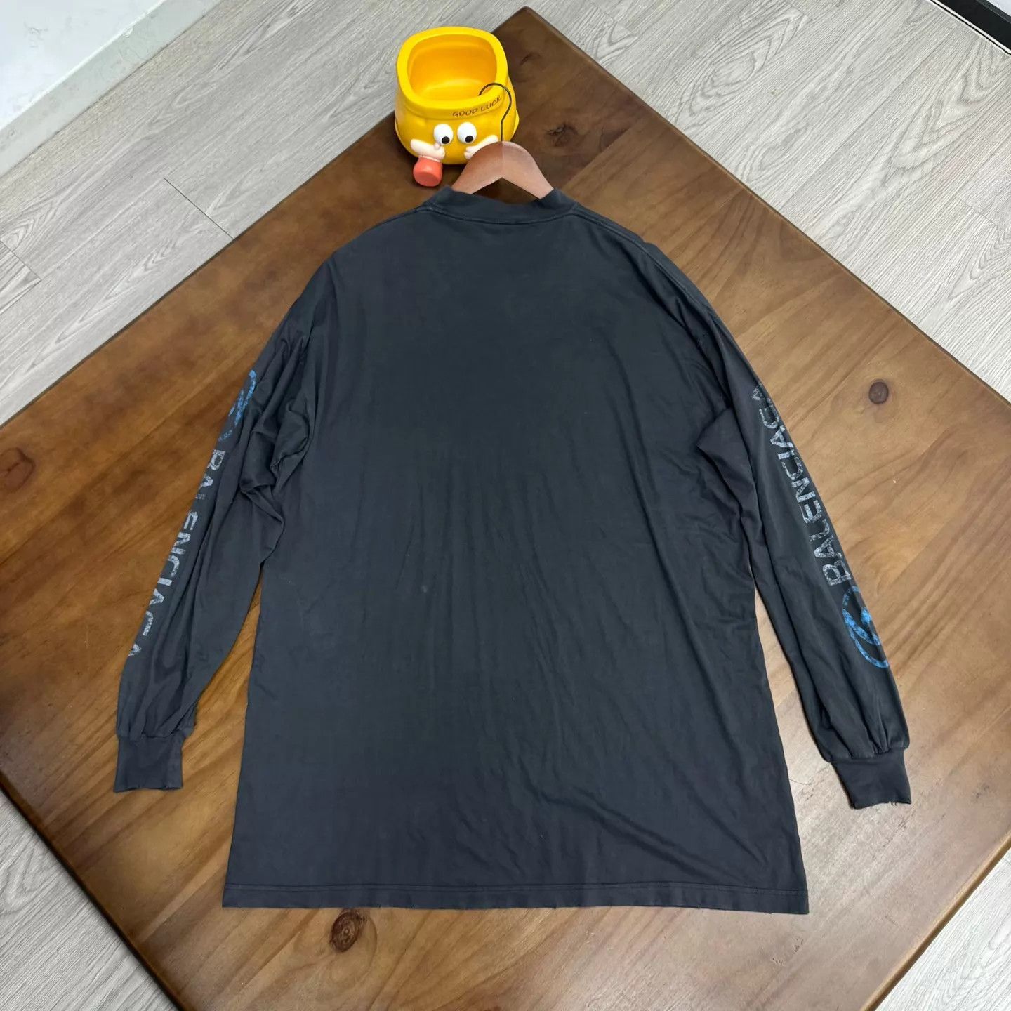 Balenciaga Distressed Black Wave Long Sleeve Tee Size US M / EU 48-50 / 2 - 2 Thumbnail