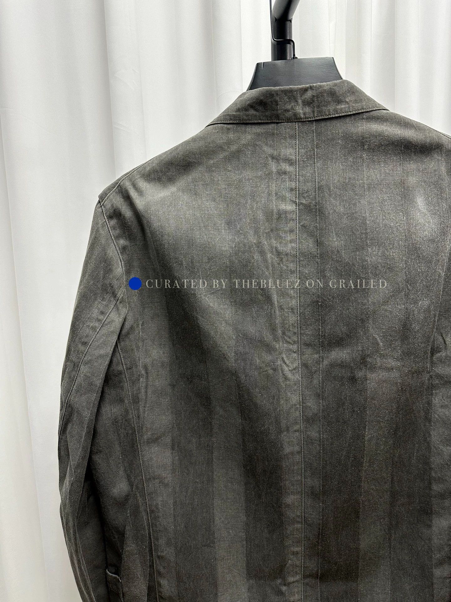 Yohji Yamamoto Washed Gray Striped Suit Jacket Size US M / EU 48-50 / 2 - 5 Thumbnail