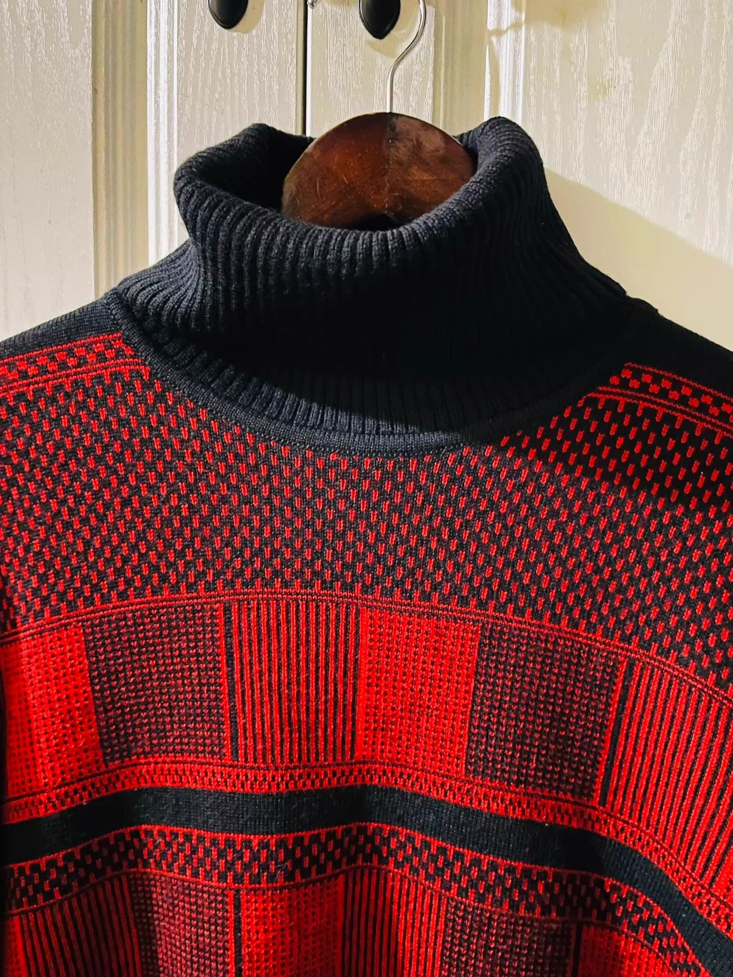 Versace High Neck Checkered Wool Sweater Size US M / EU 48-50 / 2 - 3 Thumbnail
