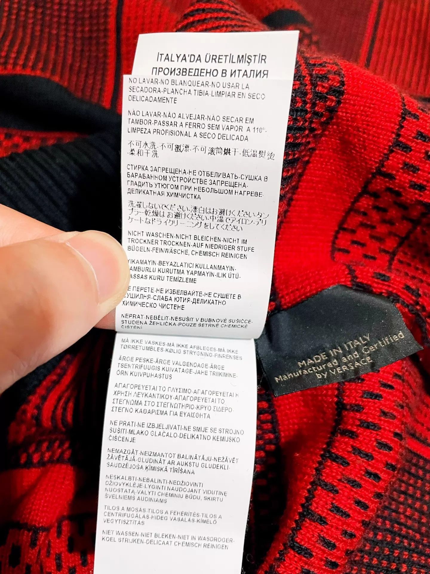 Versace High Neck Checkered Wool Sweater Size US M / EU 48-50 / 2 - 9 Thumbnail