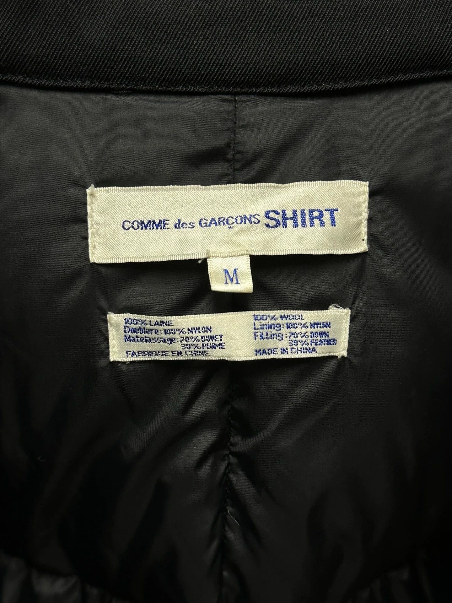 Comme des Garcons SHIRT Vintage Wool Down Coat in Black Size US M / EU 48-50 / 2 - 7 Thumbnail