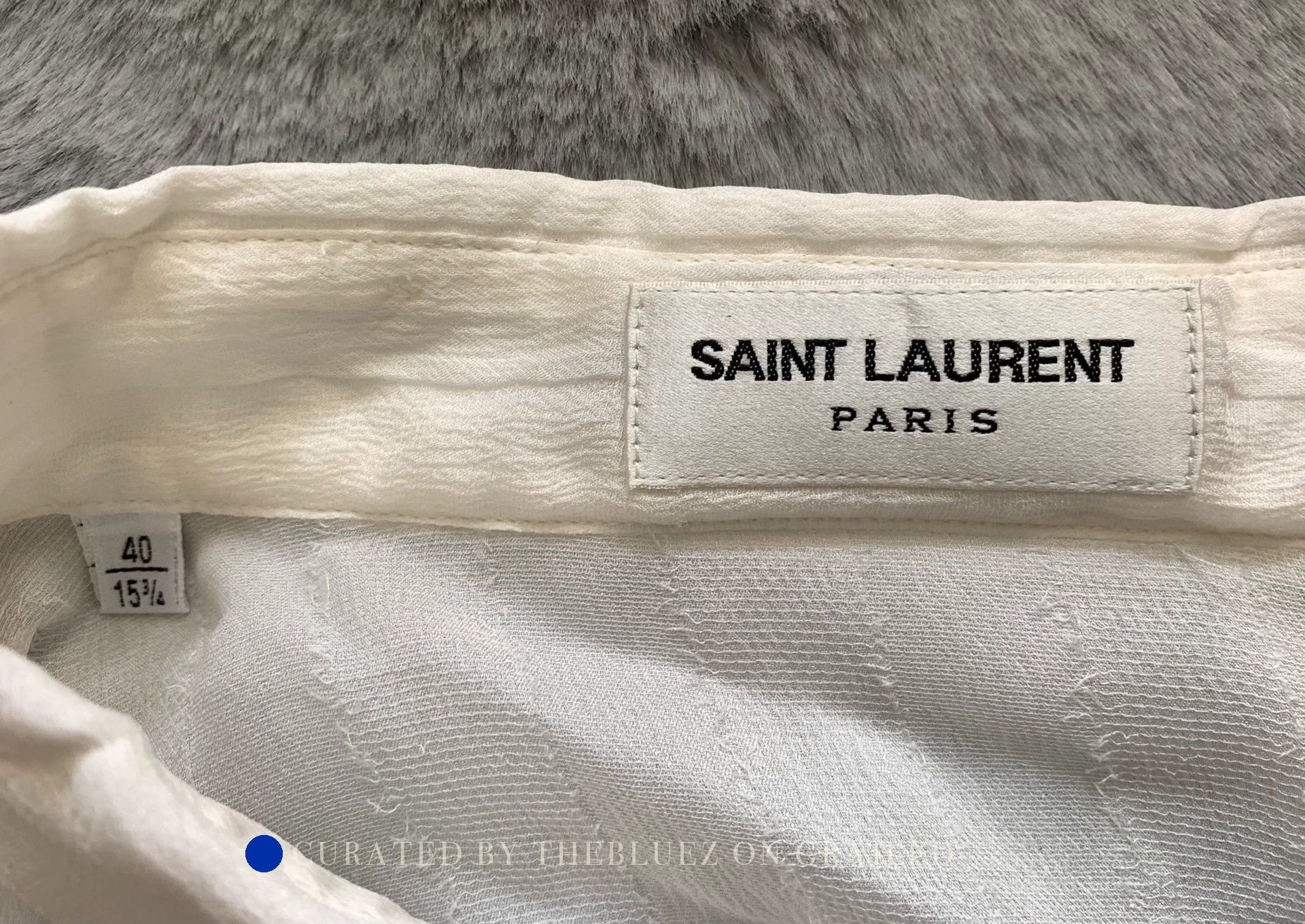 Saint Laurent Paris Striped Silk French Ribbon Shirt Size US M / EU 48-50 / 2 - 3 Thumbnail