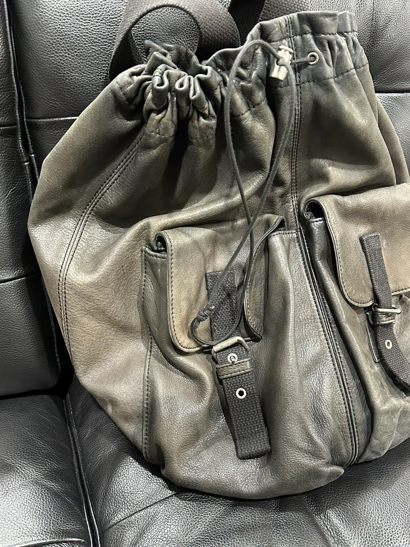 Yohji Yamamoto Vintage Leather Backpack in Brown Size ONE SIZE - 2 Thumbnail