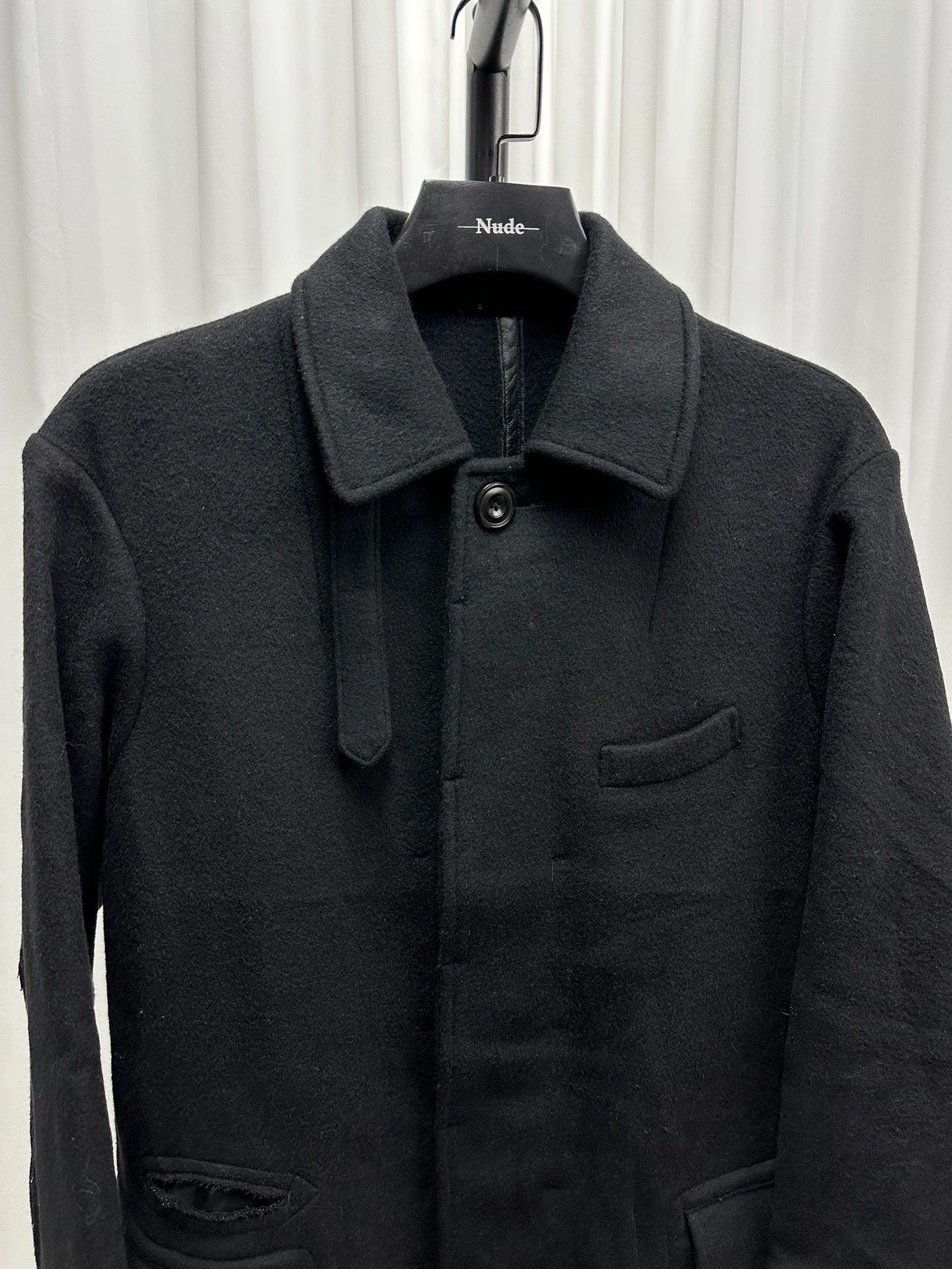 Takahiromiyashita The Soloist. Wool-Cashmere Coat with Sheepskin Trim Size US S / EU 44-46 / 1 - 2 Thumbnail