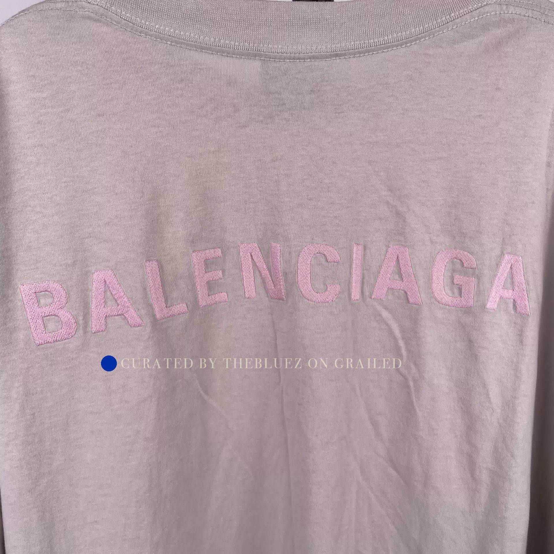 Balenciaga Gray Short Sleeve Tee with Logo Size US S / EU 44-46 / 1 - 3 Thumbnail
