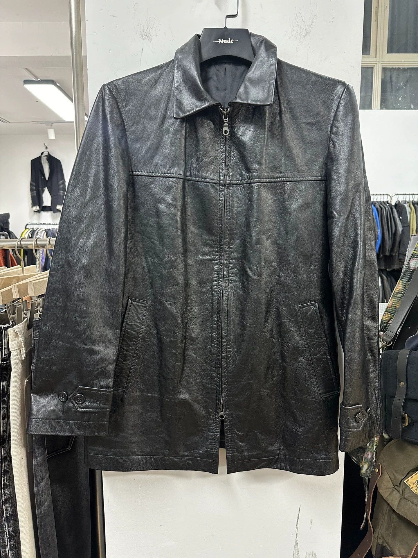 Yohji Yamamoto Classic Black Cowhide Leather Jacket Size US M / EU 48-50 / 2 - 2 Thumbnail