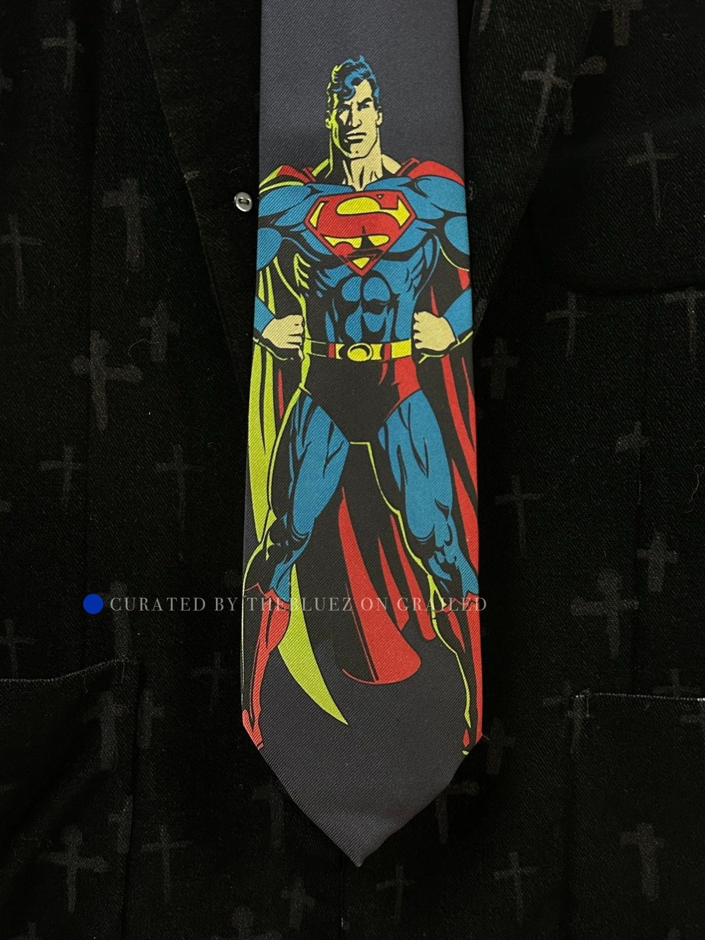 Yohji Yamamoto Artistic Multi-Color Superman Tie Size ONE SIZE - 2 Thumbnail