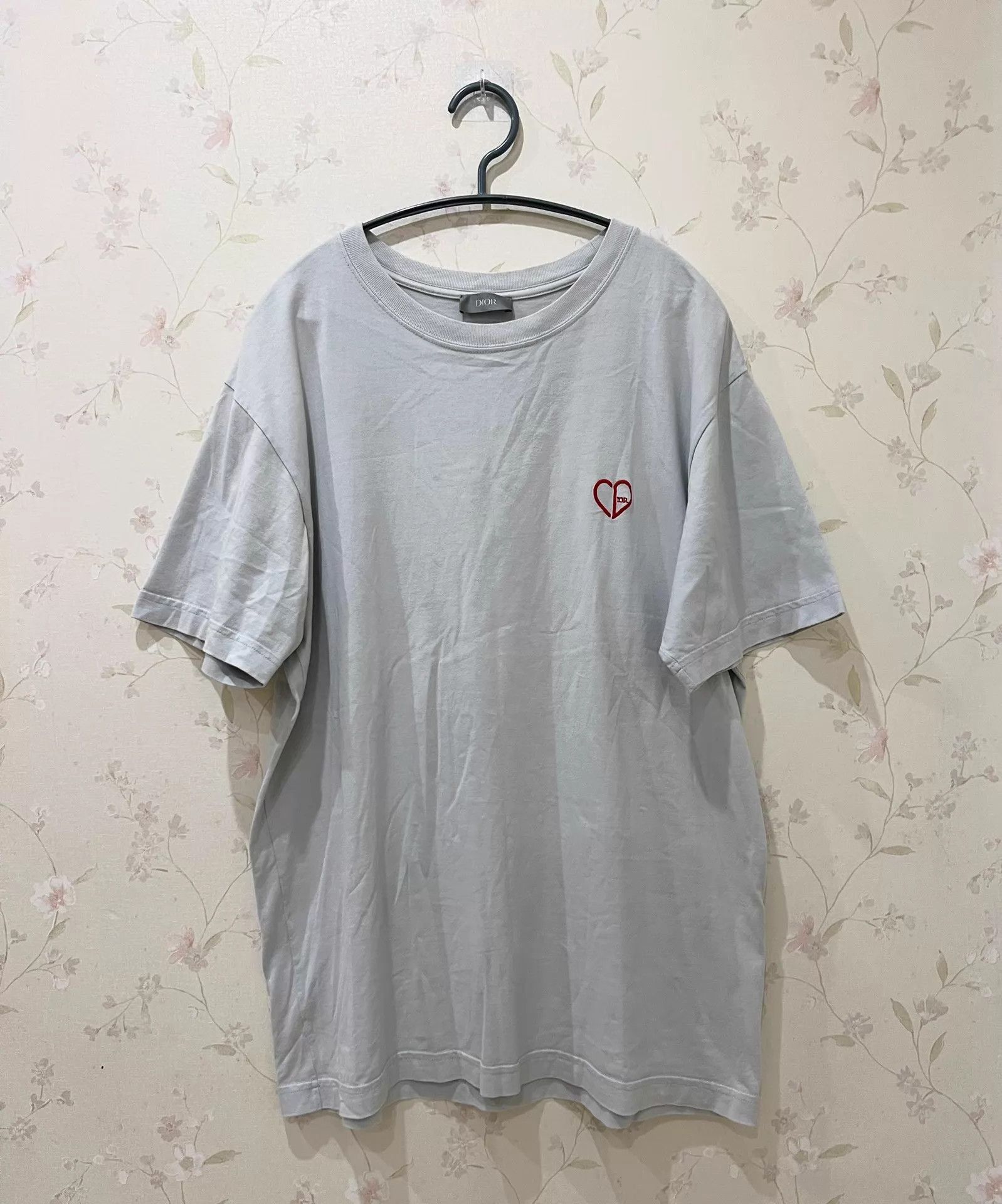 Dior Heart CD Embroidered Logo Gray T-Shirt Size US S / EU 44-46 / 1 - 2 Thumbnail