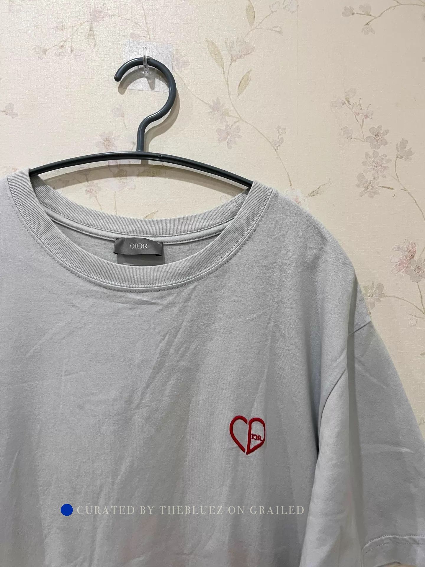 Dior Heart CD Embroidered Logo Gray T-Shirt Size US S / EU 44-46 / 1 - 4 Thumbnail