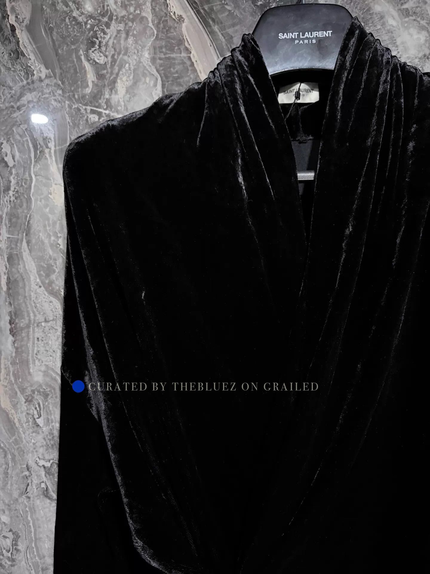 Saint Laurent Paris Black Velvet Wrap Top Size US L / EU 52-54 / 3 - 2 Thumbnail