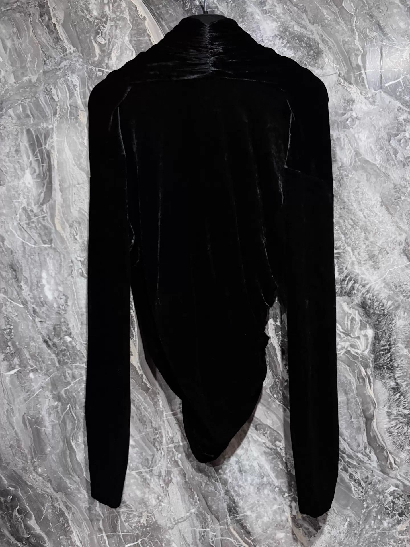 Saint Laurent Paris Black Velvet Wrap Top Size US L / EU 52-54 / 3 - 4 Thumbnail