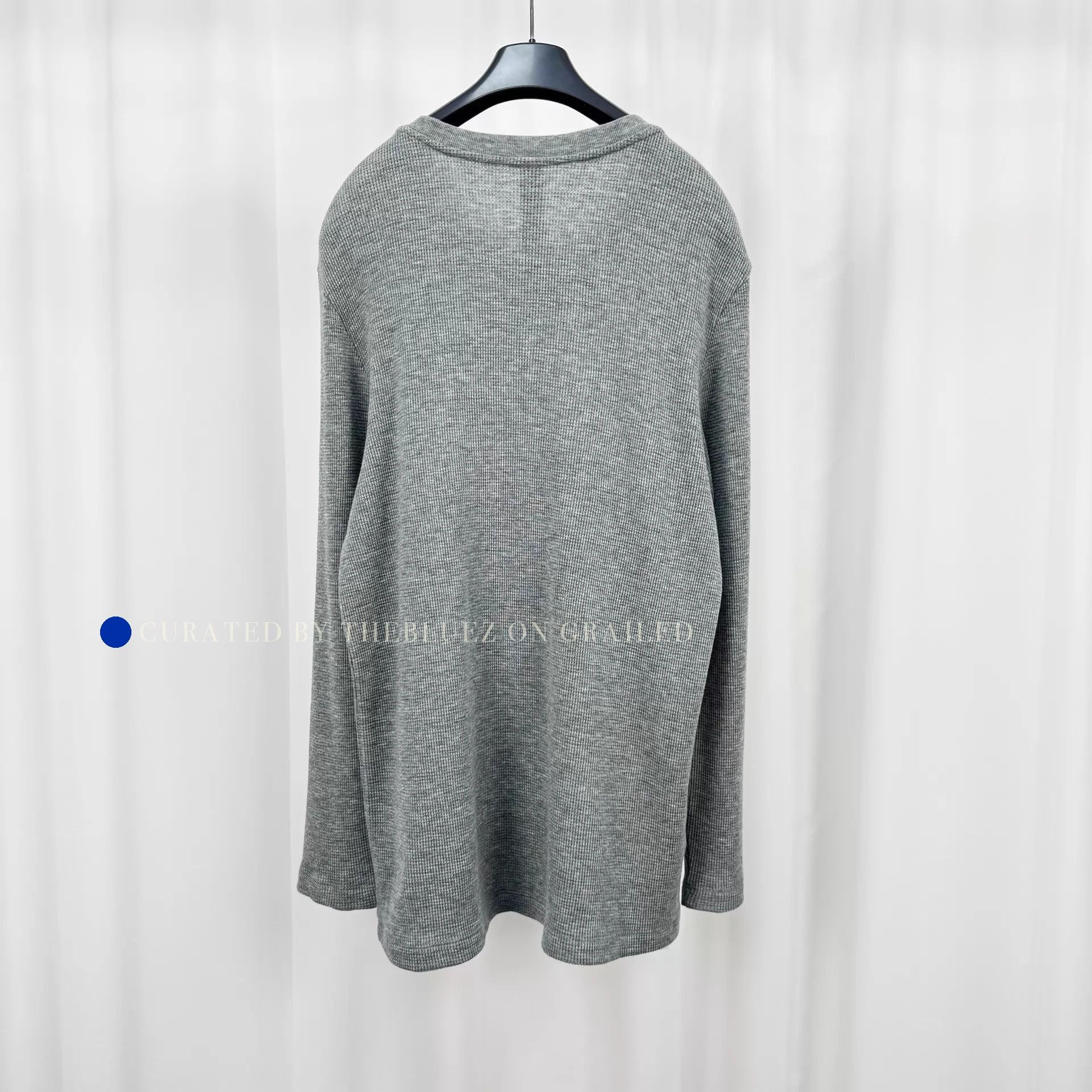 Chrome Hearts Gray Waffle Long Sleeve Shirt with Silver-Buttons Size US XL / EU 56 / 4 - 2 Thumbnail