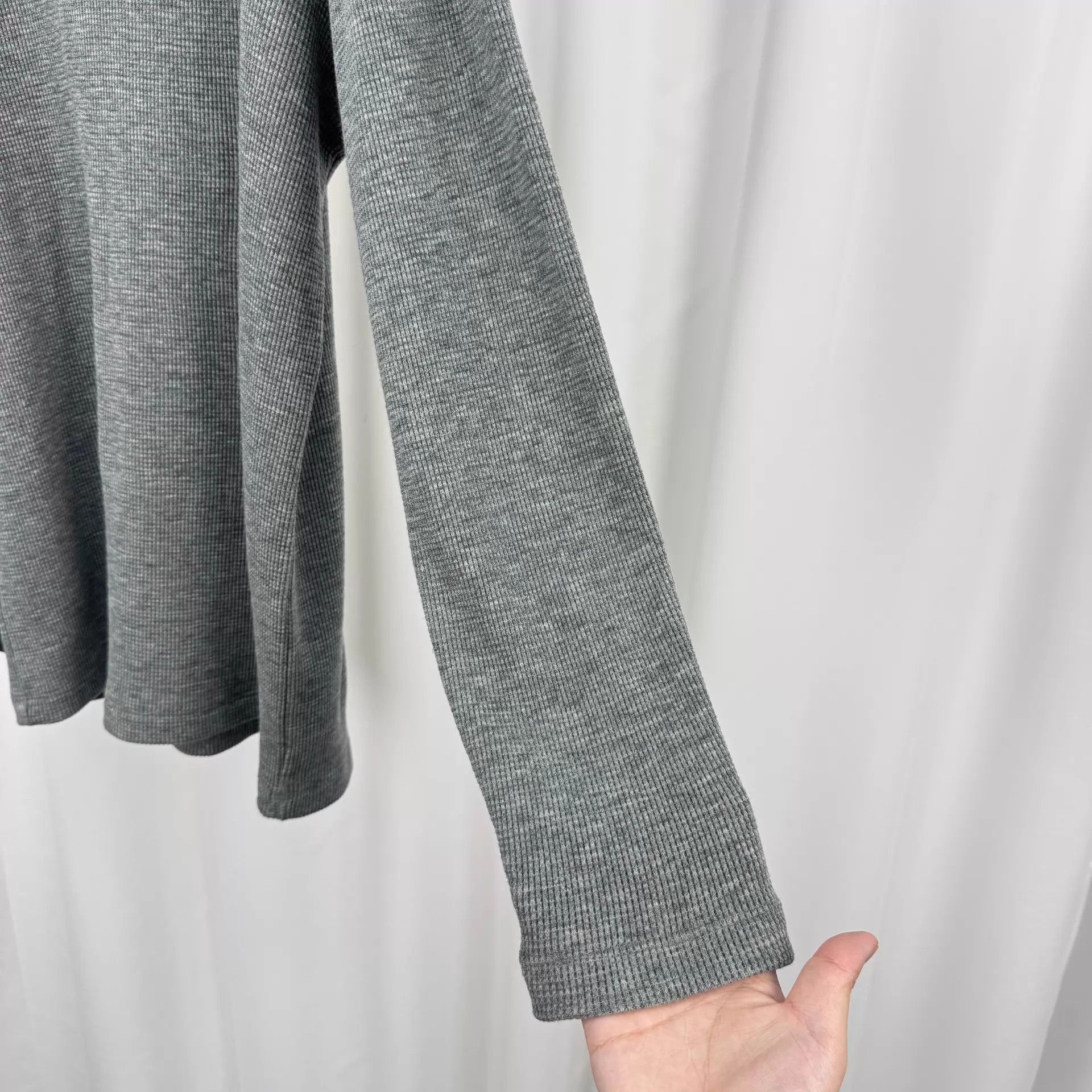 Chrome Hearts Gray Waffle Long Sleeve Shirt with Silver-Buttons Size US XL / EU 56 / 4 - 4 Thumbnail