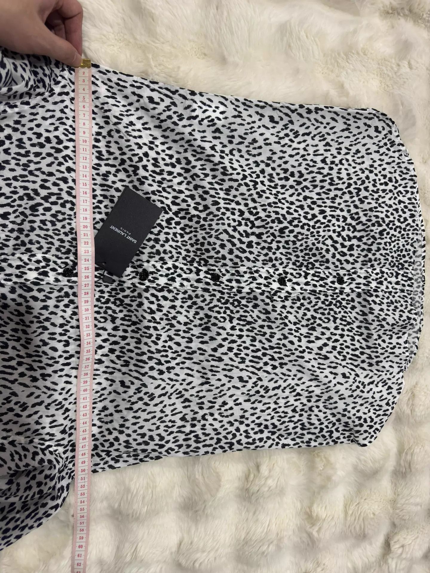 Saint Laurent Paris White Leopard Print Button-Up Shirt Size US XS / EU 42 / 0 - 8 Thumbnail