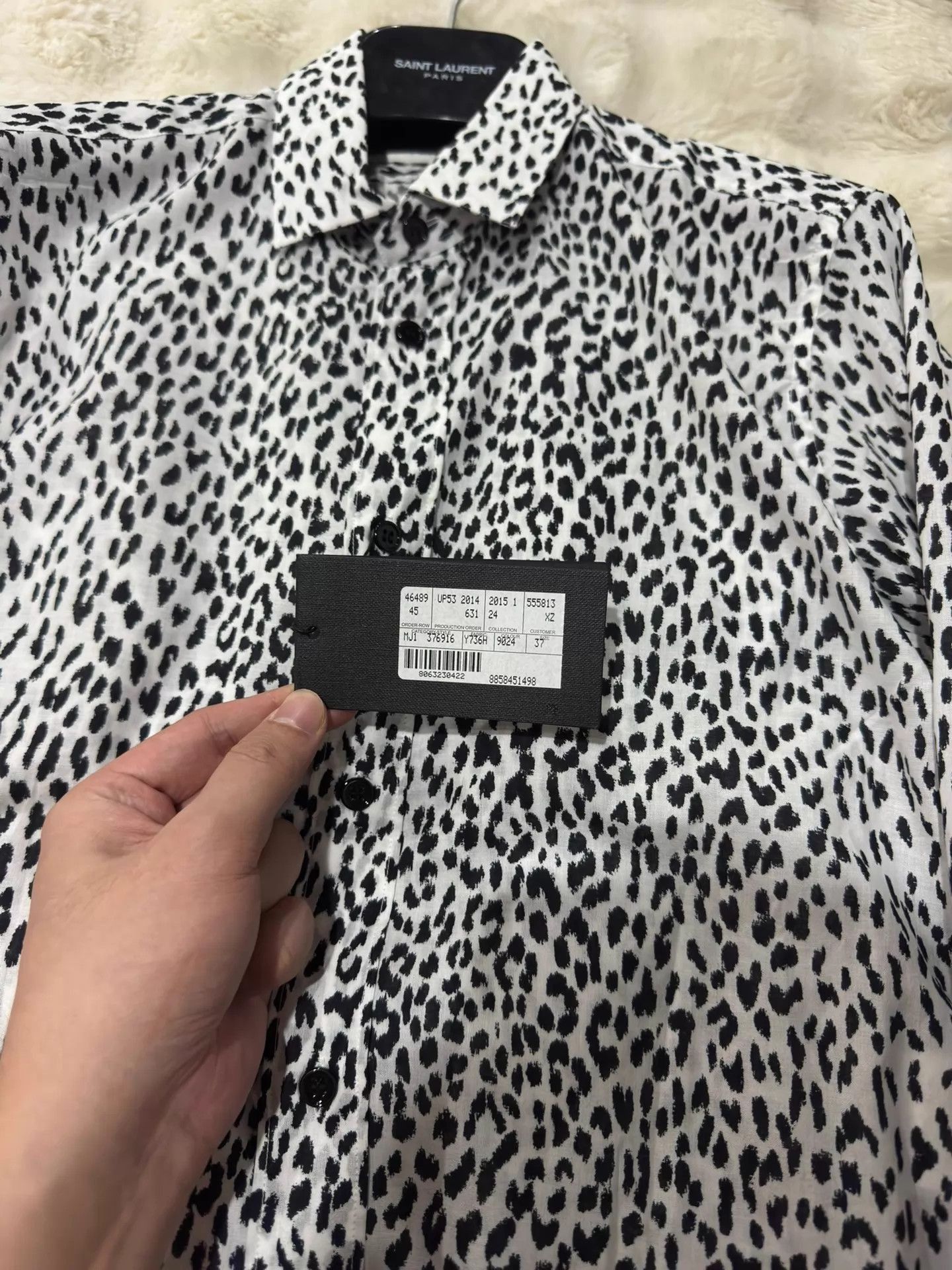 Saint Laurent Paris White Leopard Print Button-Up Shirt Size US XS / EU 42 / 0 - 4 Thumbnail