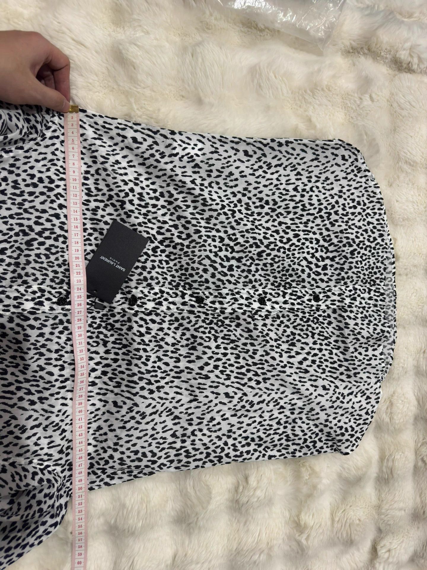 Saint Laurent Paris White Leopard Print Button-Up Shirt Size US XS / EU 42 / 0 - 7 Thumbnail