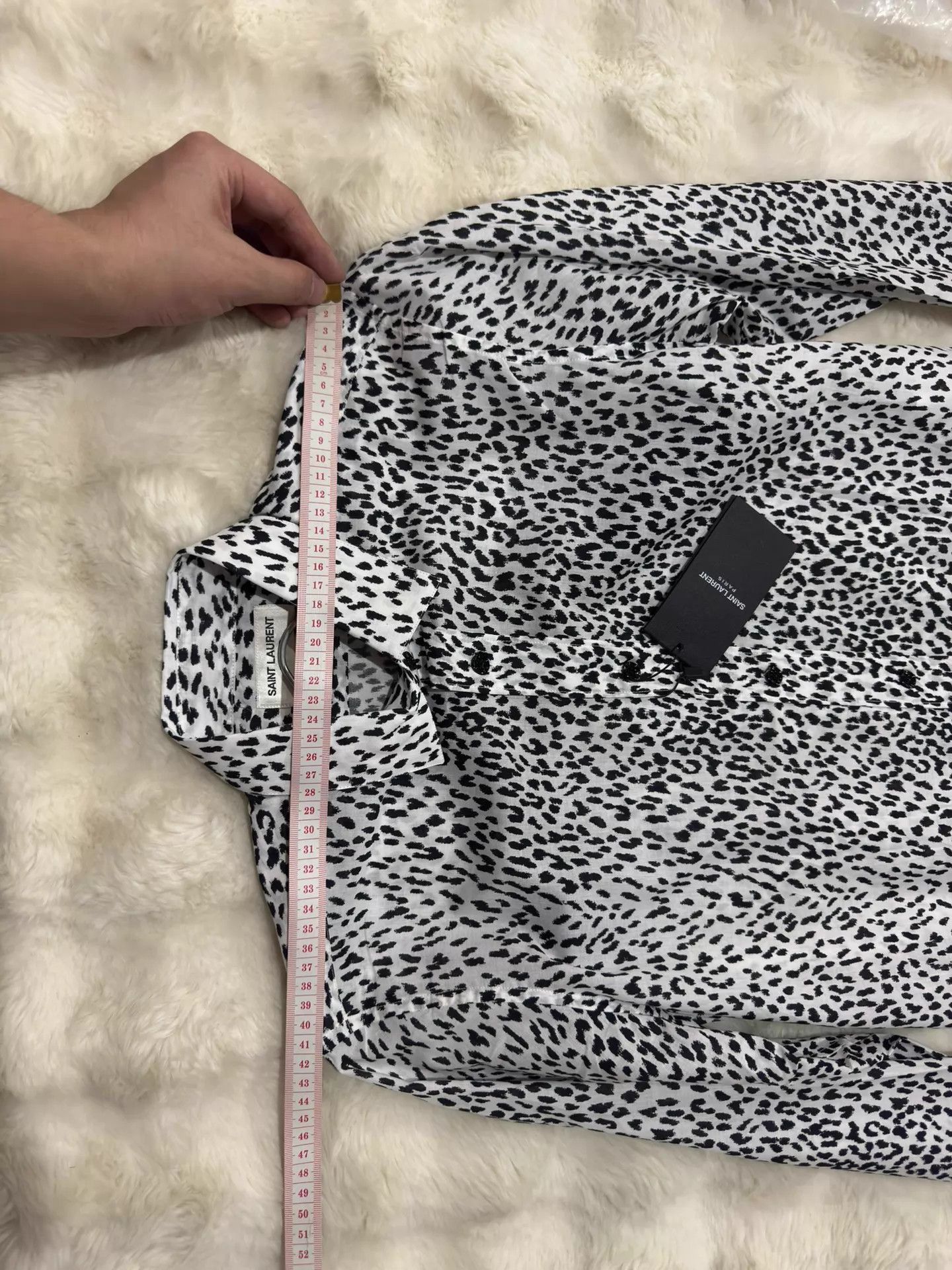 Saint Laurent Paris White Leopard Print Button-Up Shirt Size US XS / EU 42 / 0 - 6 Thumbnail