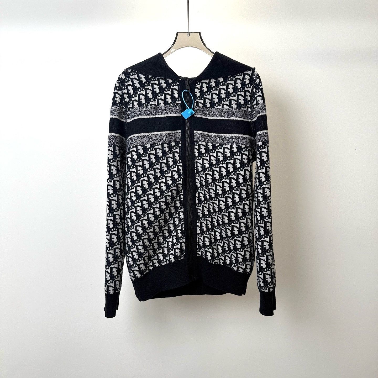Dior Dior Oblique Knit Zip Hoodie Size IT 46 Size L / US 10 / IT 46 - 6 Thumbnail