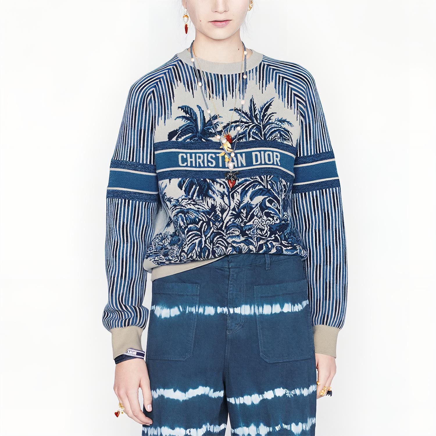 Dior Dior Palm Motif Knit Sweater Size FR 36 Size XS / US 0-2 / IT 36-38 - 9 Thumbnail