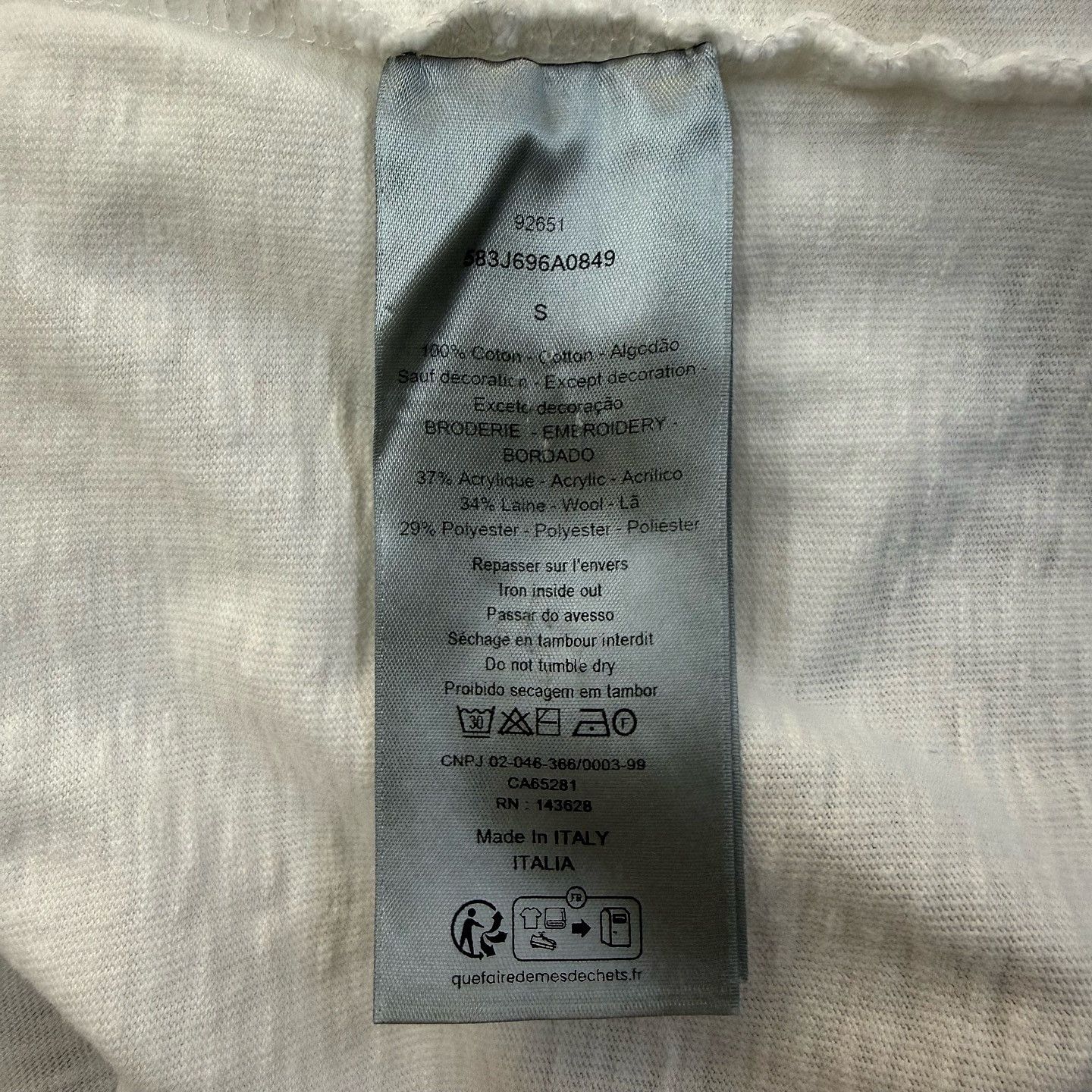Dior Dior Embroidered Logo T-Shirt Size S Size US S / EU 44-46 / 1 - 4 Thumbnail