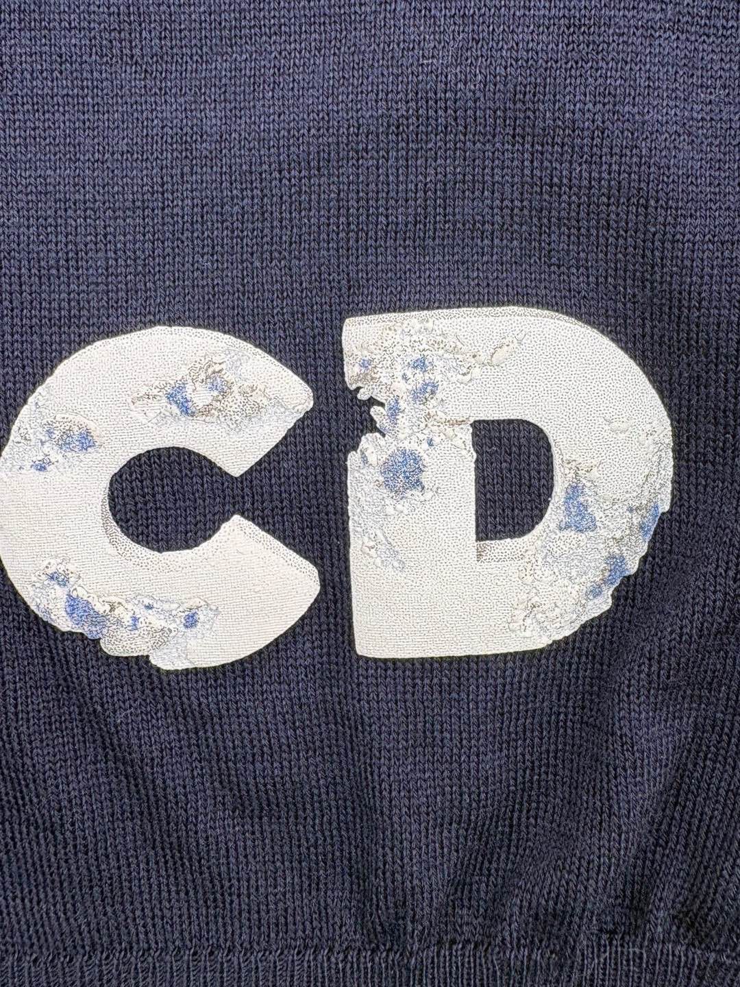 Dior Dior CD Logo Knit Sweater Navy M Size US M / EU 48-50 / 2 - 6 Thumbnail