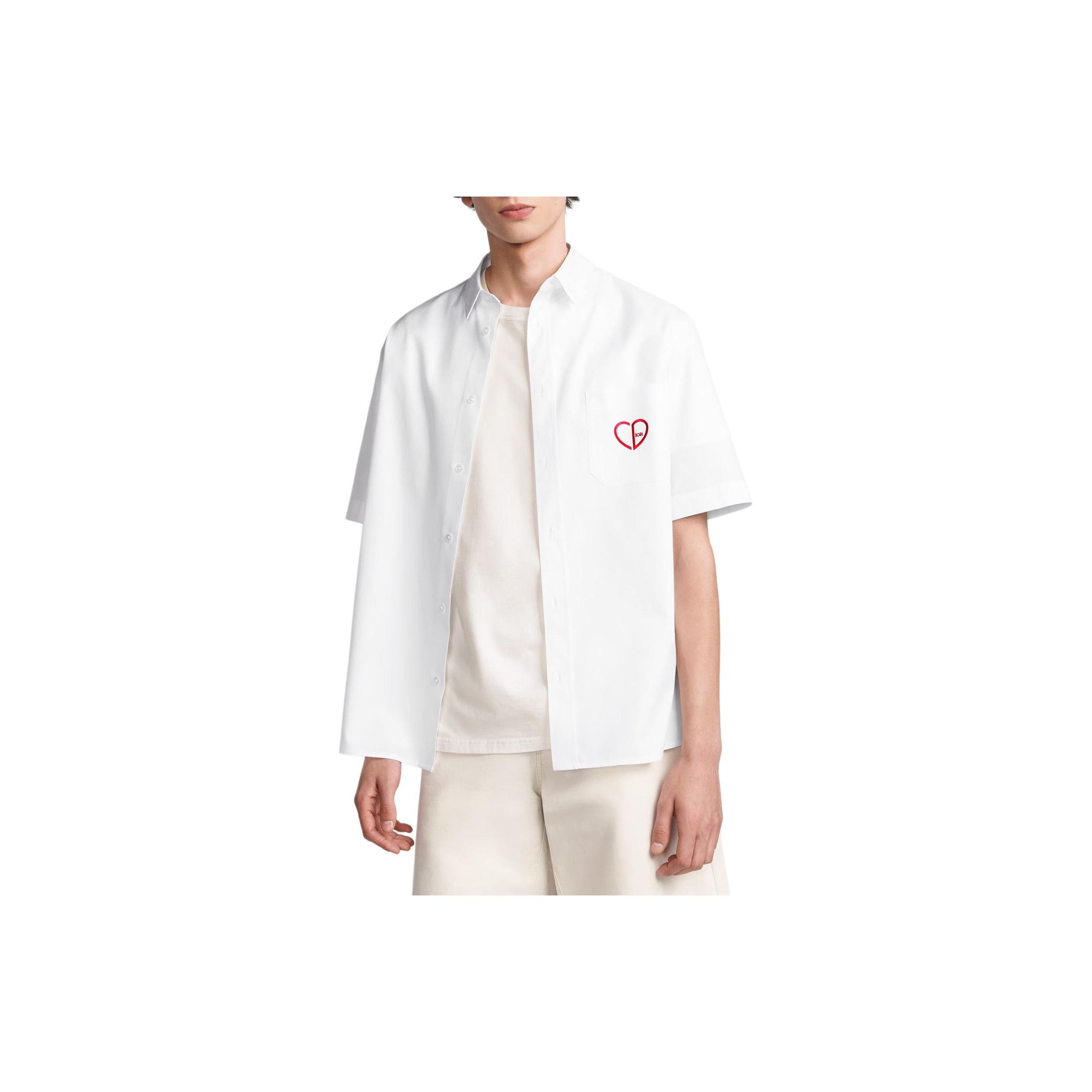 Dior Dior Heart Logo Embroidered Shirt Size M Size US M / EU 48-50 / 2 - 11 Thumbnail