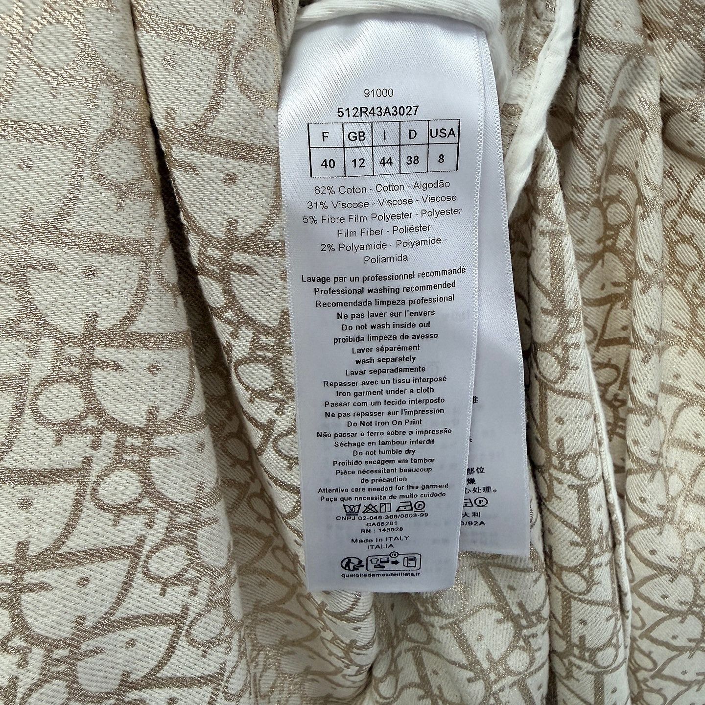 Dior Dior Bee Logo Button Up Midi Dress Size 40 Size M / US 6-8 / IT 42-44 - 4 Thumbnail
