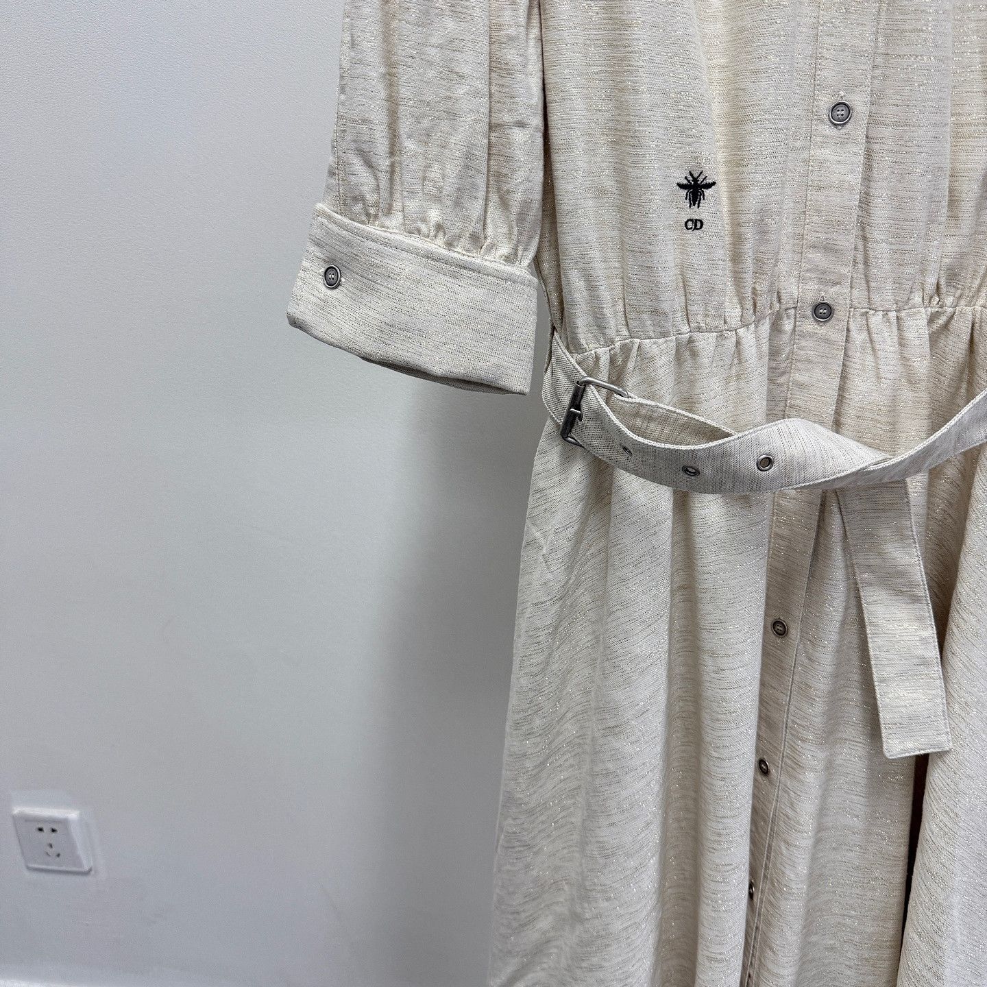 Dior Dior Bee Logo Button Up Midi Dress Size 40 Size M / US 6-8 / IT 42-44 - 9 Thumbnail