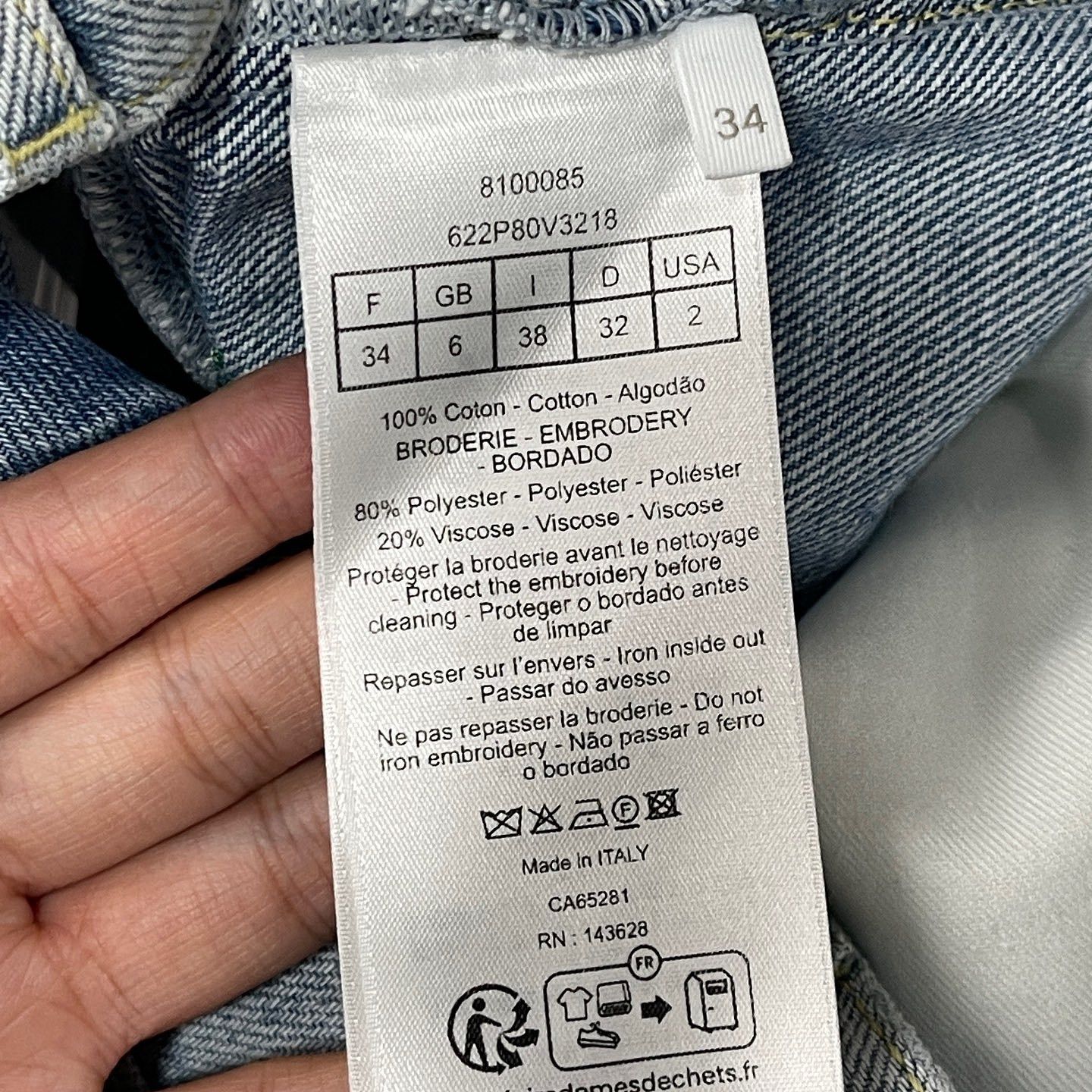 Dior Dior Embroidered Jeans Size 34 Size 25" / US 0 / IT 36 - 4 Thumbnail
