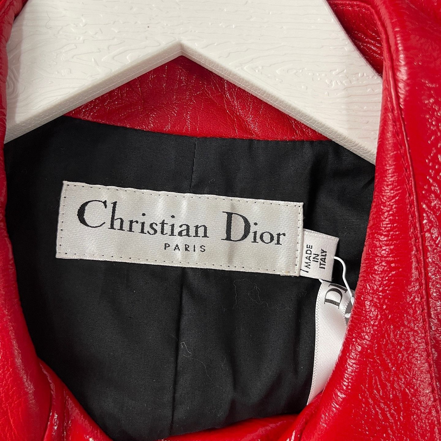 Dior Dior Red Leather Bee Embroidered Trench Coat Size 34 Size XS / US 0-2 / IT 36-38 - 3 Thumbnail