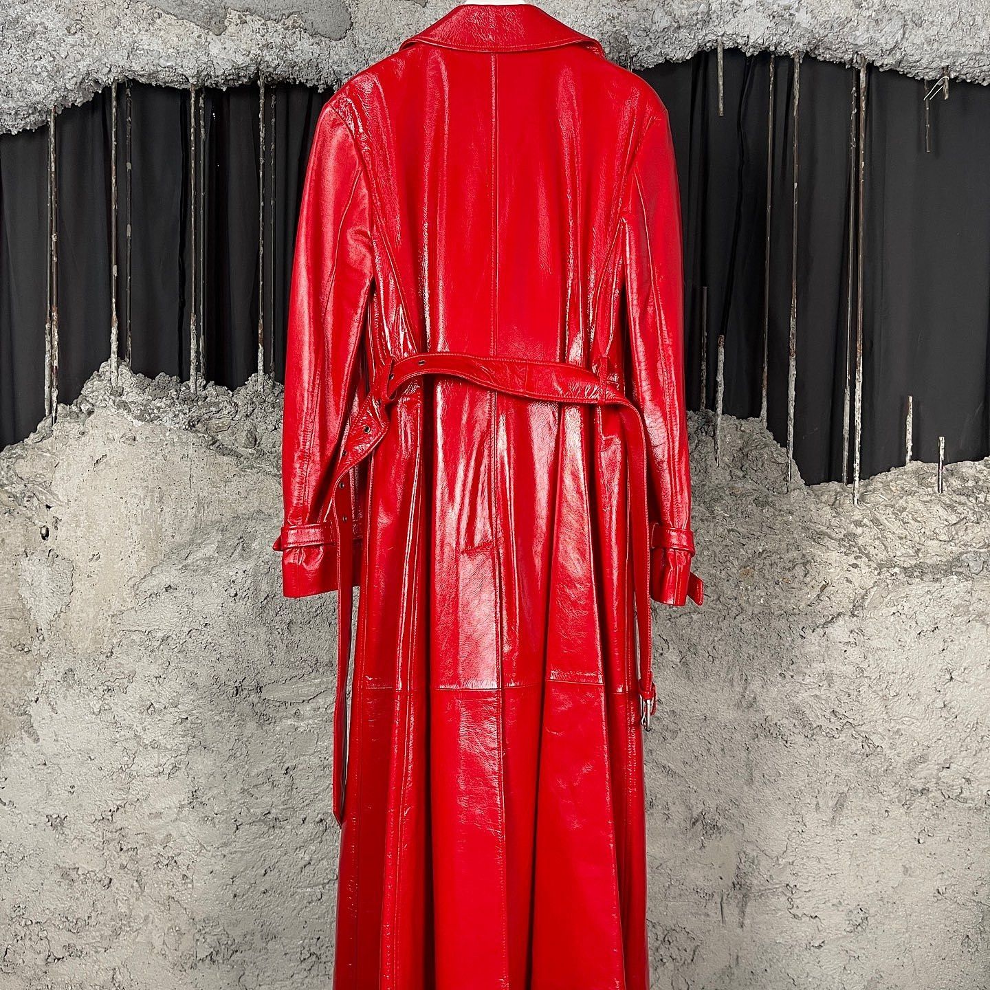 Dior Dior Red Leather Bee Embroidered Trench Coat Size 34 Size XS / US 0-2 / IT 36-38 - 2 Thumbnail