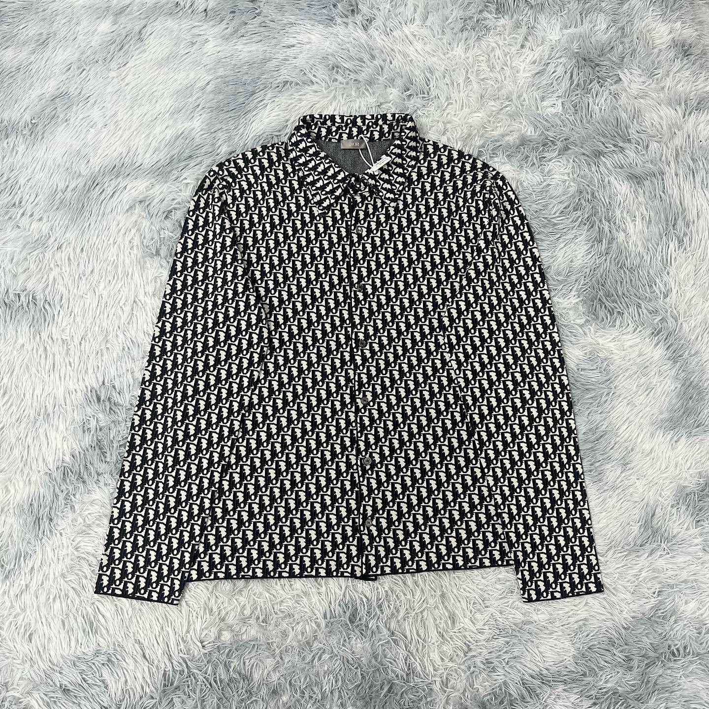 Dior Dior Oblique Print Long Sleeve Shirt Size M Size US M / EU 48-50 / 2 - 6 Thumbnail