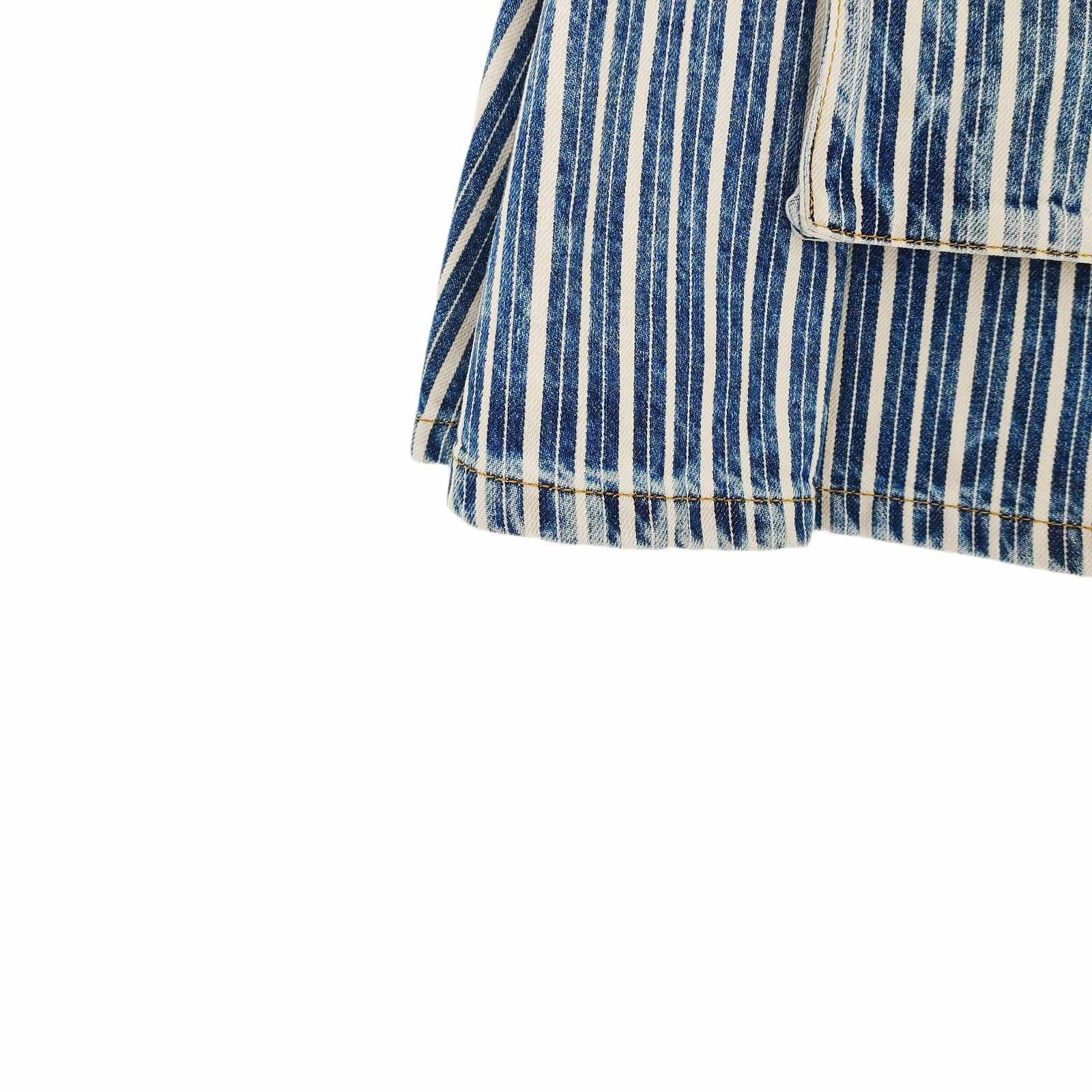 Dior Dior Striped Buckle Denim Mini Skirt Size 36 Size 26" / US 2 / IT 38 - 6 Thumbnail
