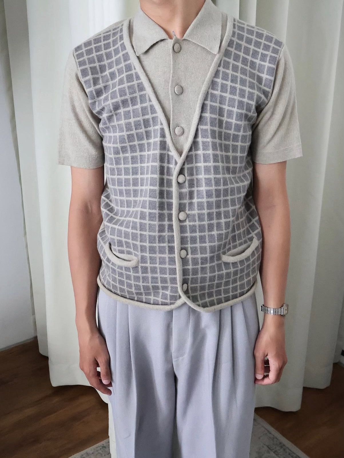 Vintage 1960's Fiorella Trompe-L'œil Layered Knit Polo Size US M / EU 48-50 / 2 - 7 Thumbnail