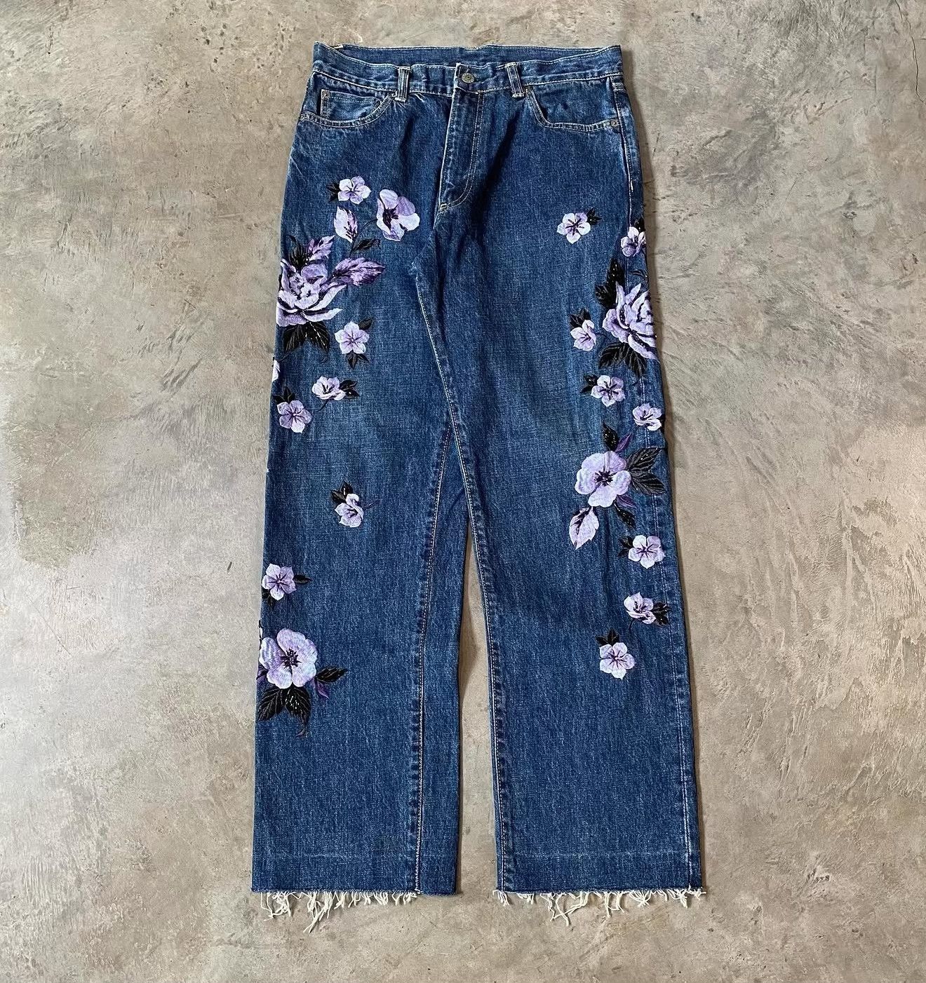 Vintage Vintage 1990s Yoshiyuki Konishi Embroidered Denim Size US 26 / EU 42 - 3 Thumbnail