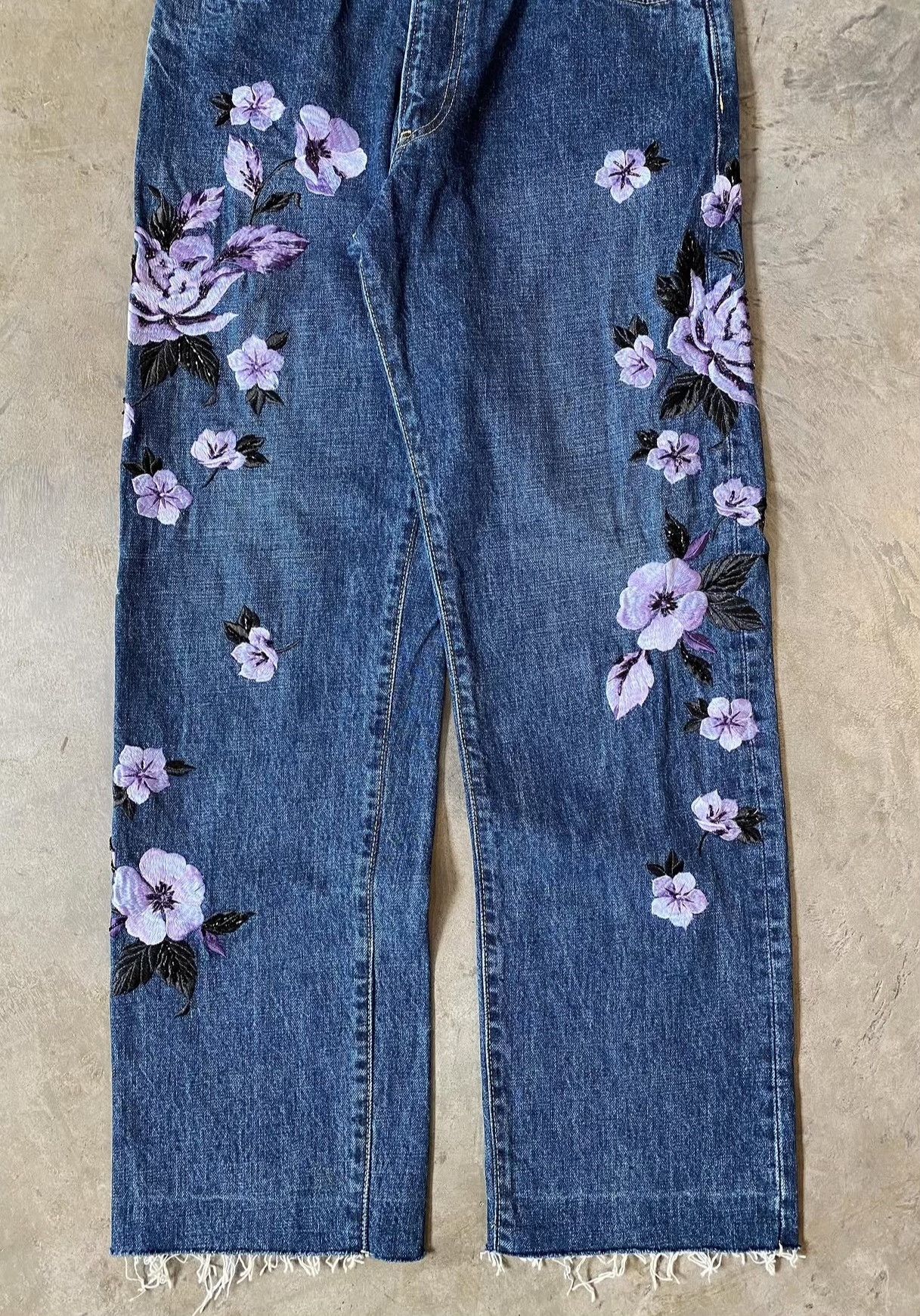 Vintage Vintage 1990s Yoshiyuki Konishi Embroidered Denim Size US 26 / EU 42 - 6 Thumbnail