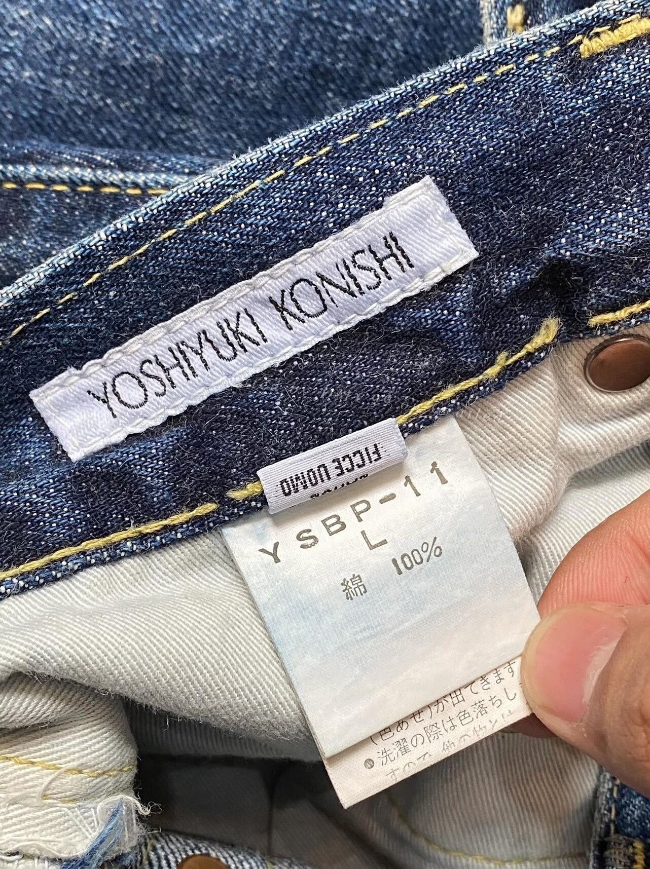 Vintage Vintage 1990s Yoshiyuki Konishi Embroidered Denim Size US 26 / EU 42 - 7 Thumbnail