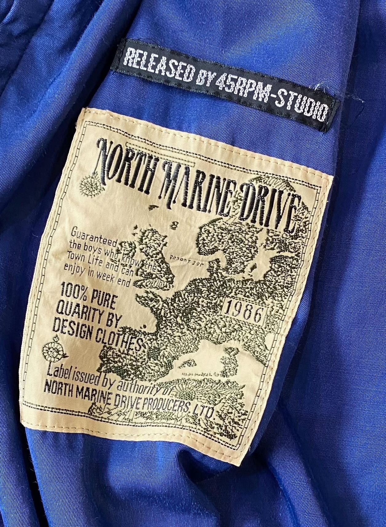 Vintage Vintage 45RPM North Marine Drive Indigo Bomber Jacket Size US M / EU 48-50 / 2 - 6 Thumbnail