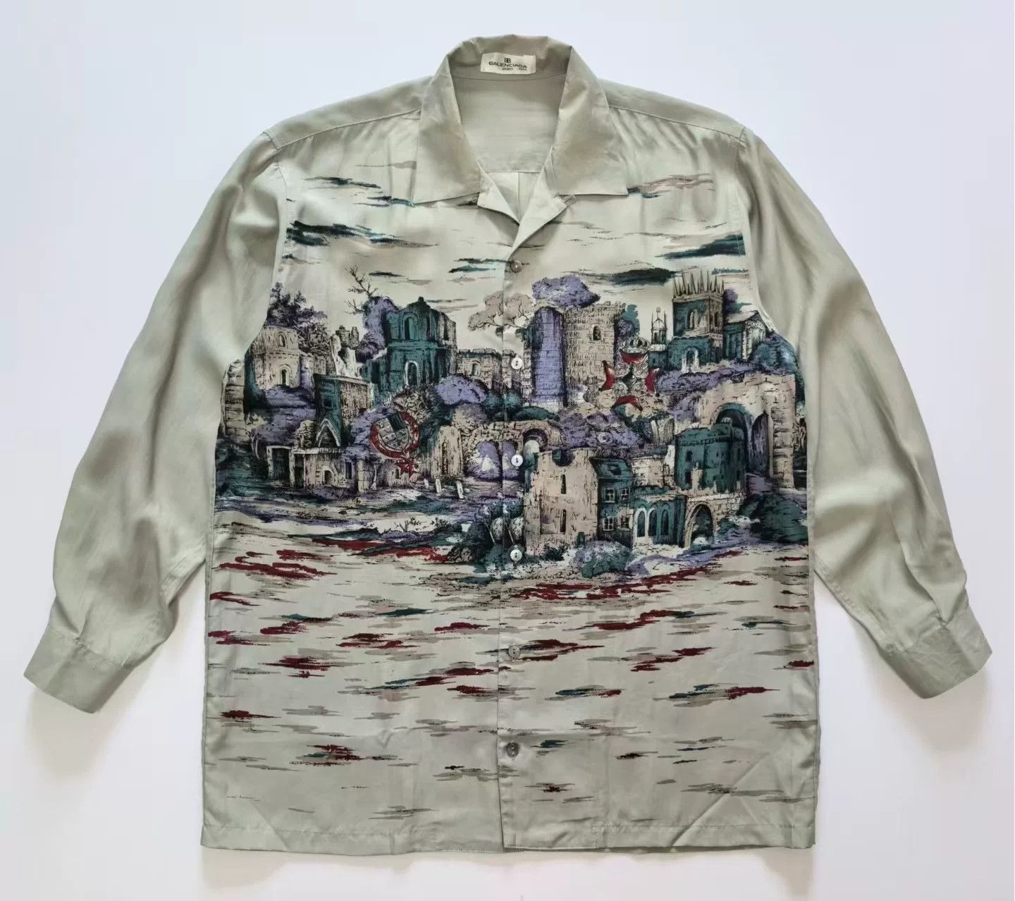 Vintage Vintage Balenciaga SPORTS PARIS Silk Shirt Size US M / EU 48-50 / 2 - 2 Thumbnail