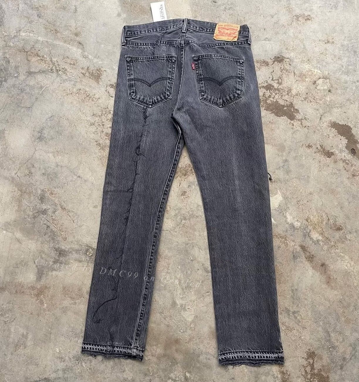 Vintage Vintage 2000s Levi's 501 Black Ripped Size US 32 / EU 48 - 3 Thumbnail